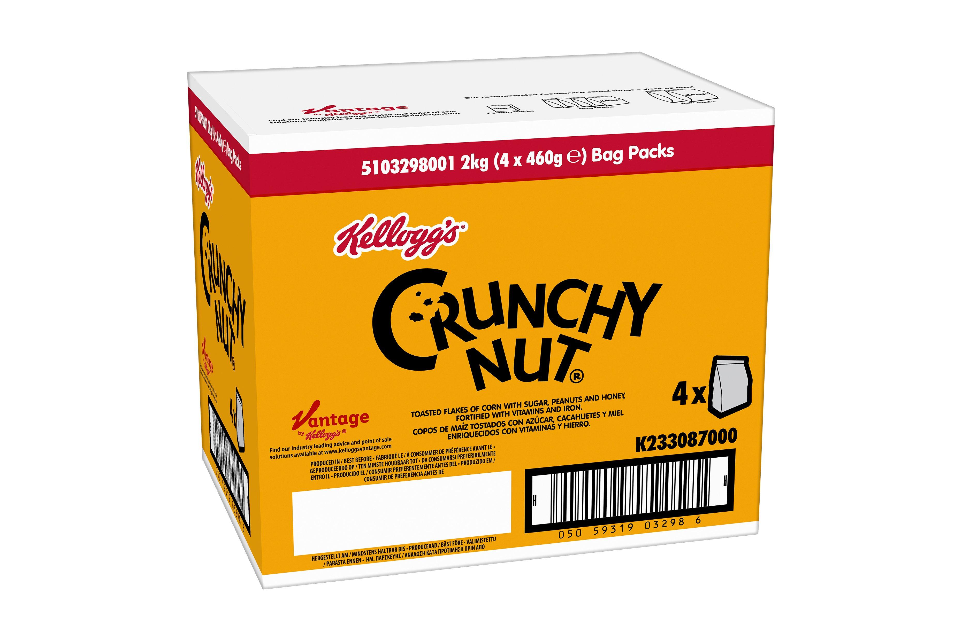 Kellogg's Crunchy Nut Corn Flakes Bag Pack 4x460g