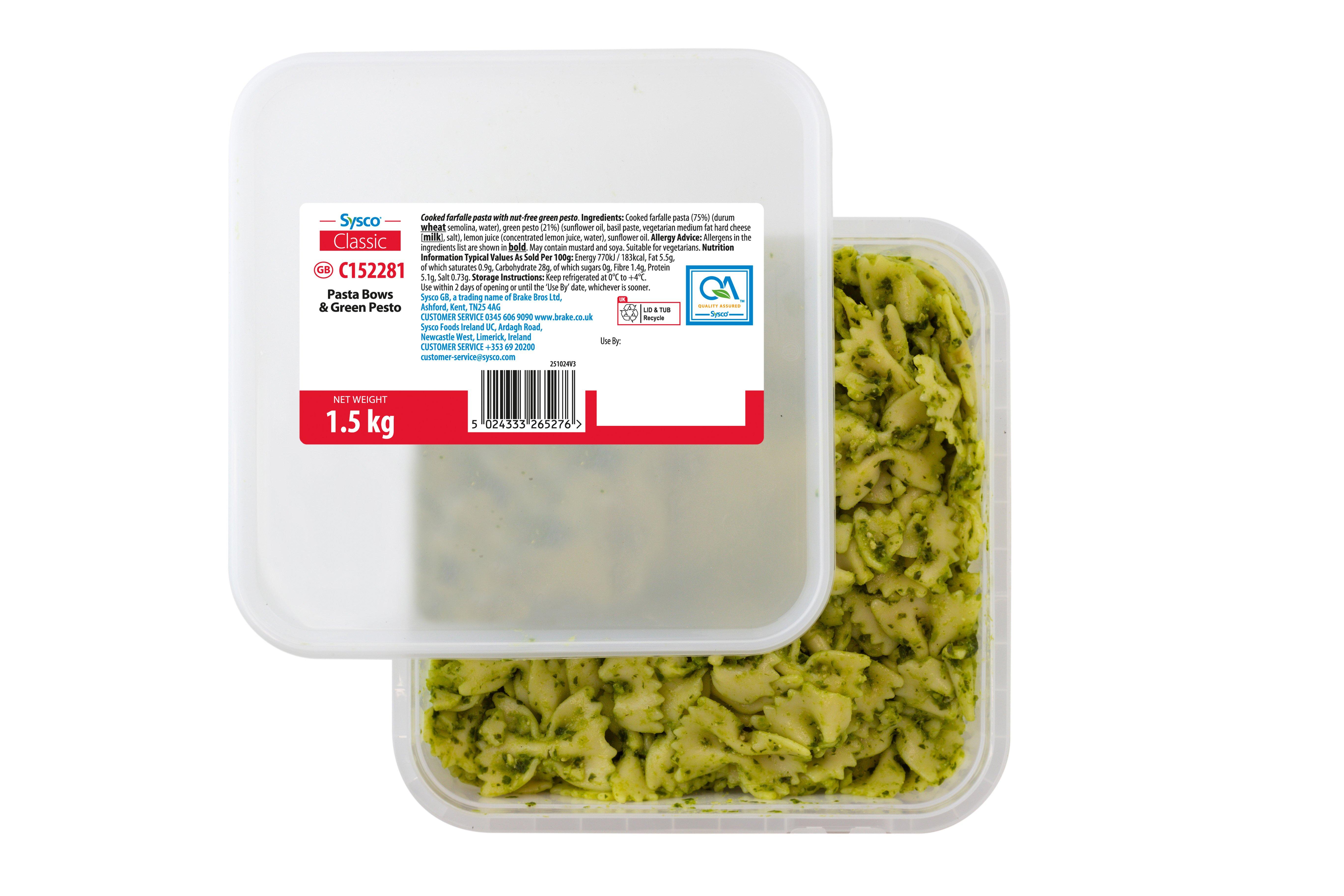 Sysco Classic Pasta Bows & Green Pesto