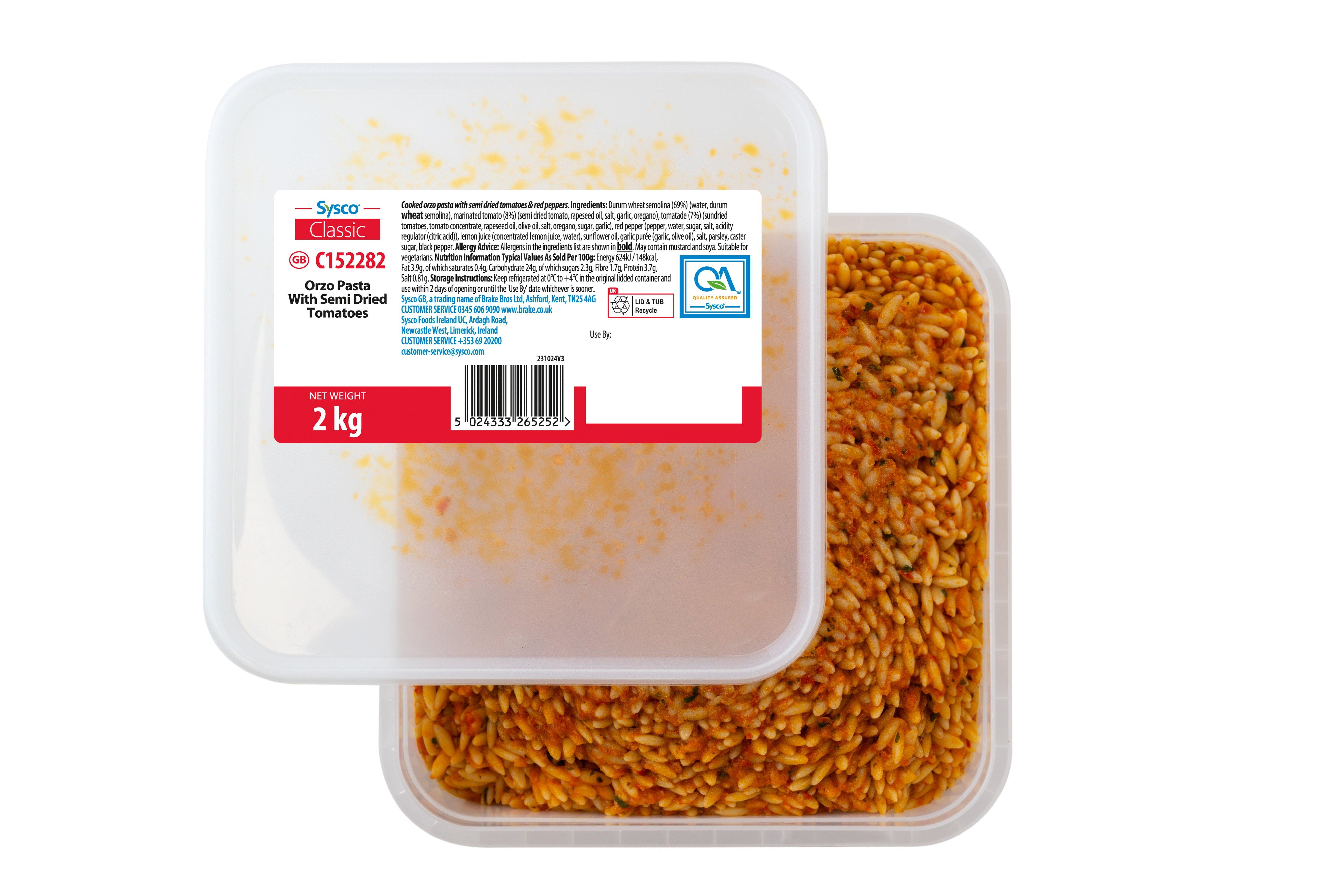 Sysco Classic Orzo Pasta With Semi Dried Tomatoes