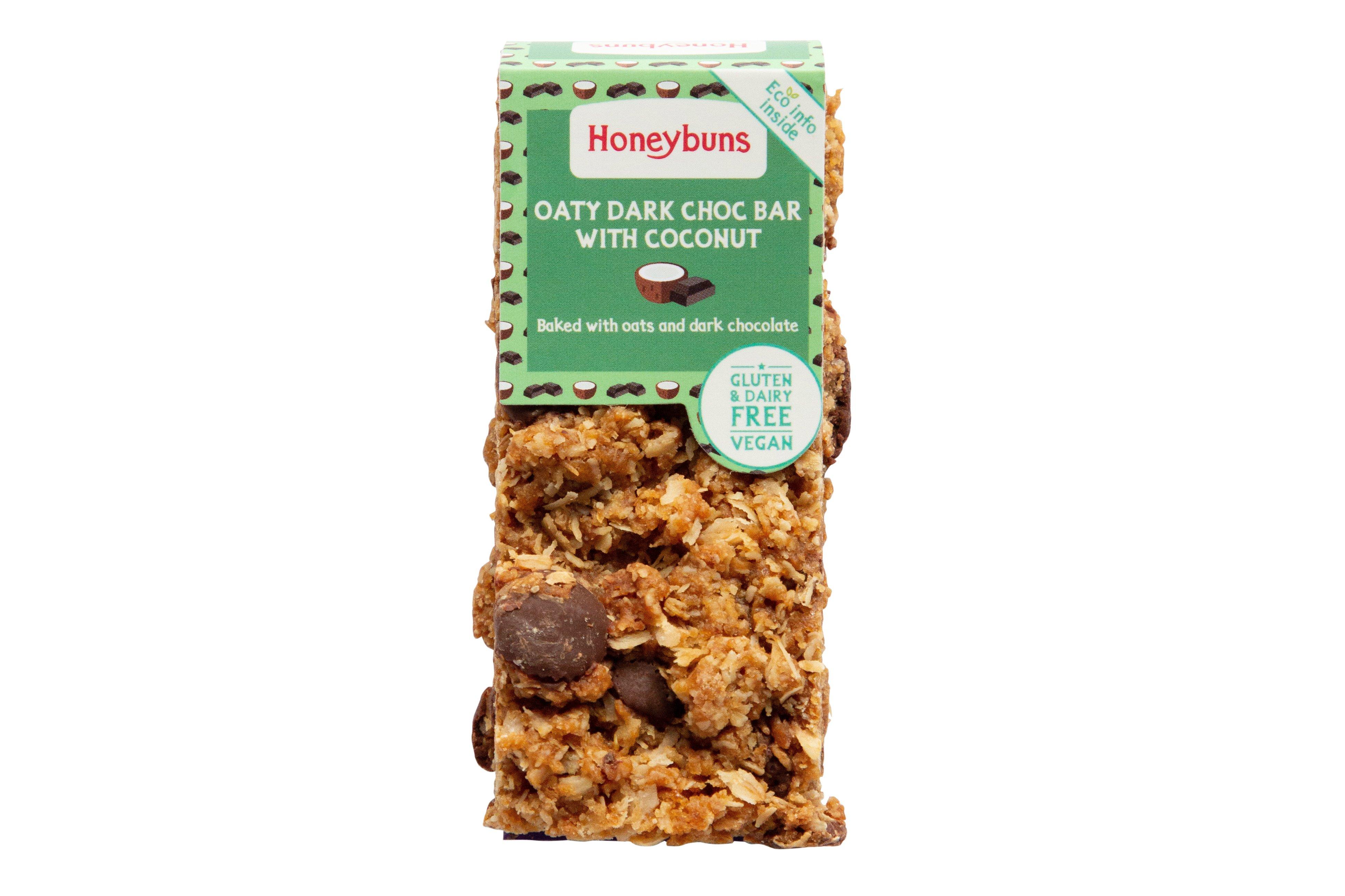 Honeybuns Gluten Free & Vegan Oaty Coconut Bar with Dark Chocolate