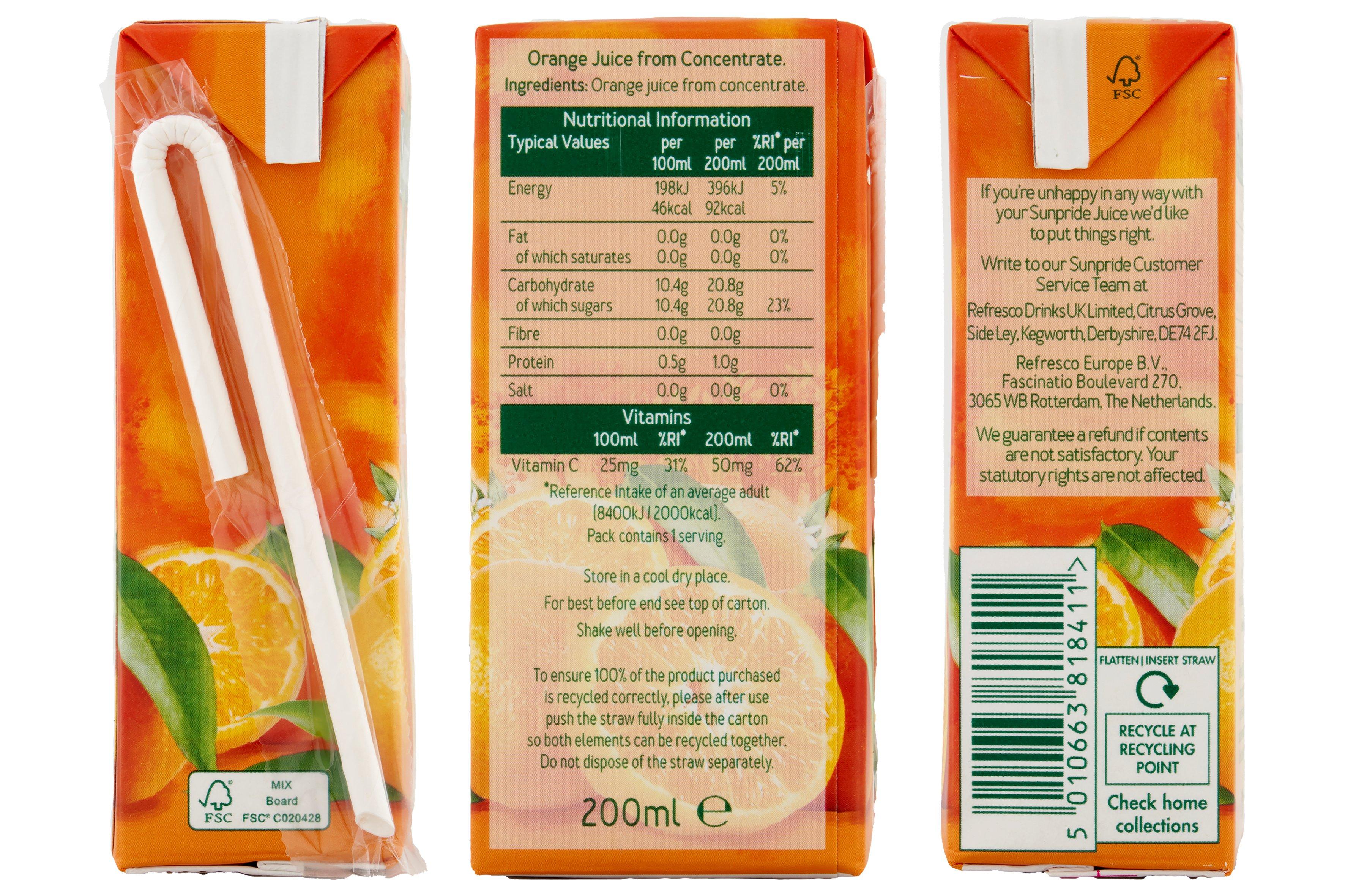 Sunpride Orange Juice Slim 200ml Wholesale – Buy Sunpride Orange