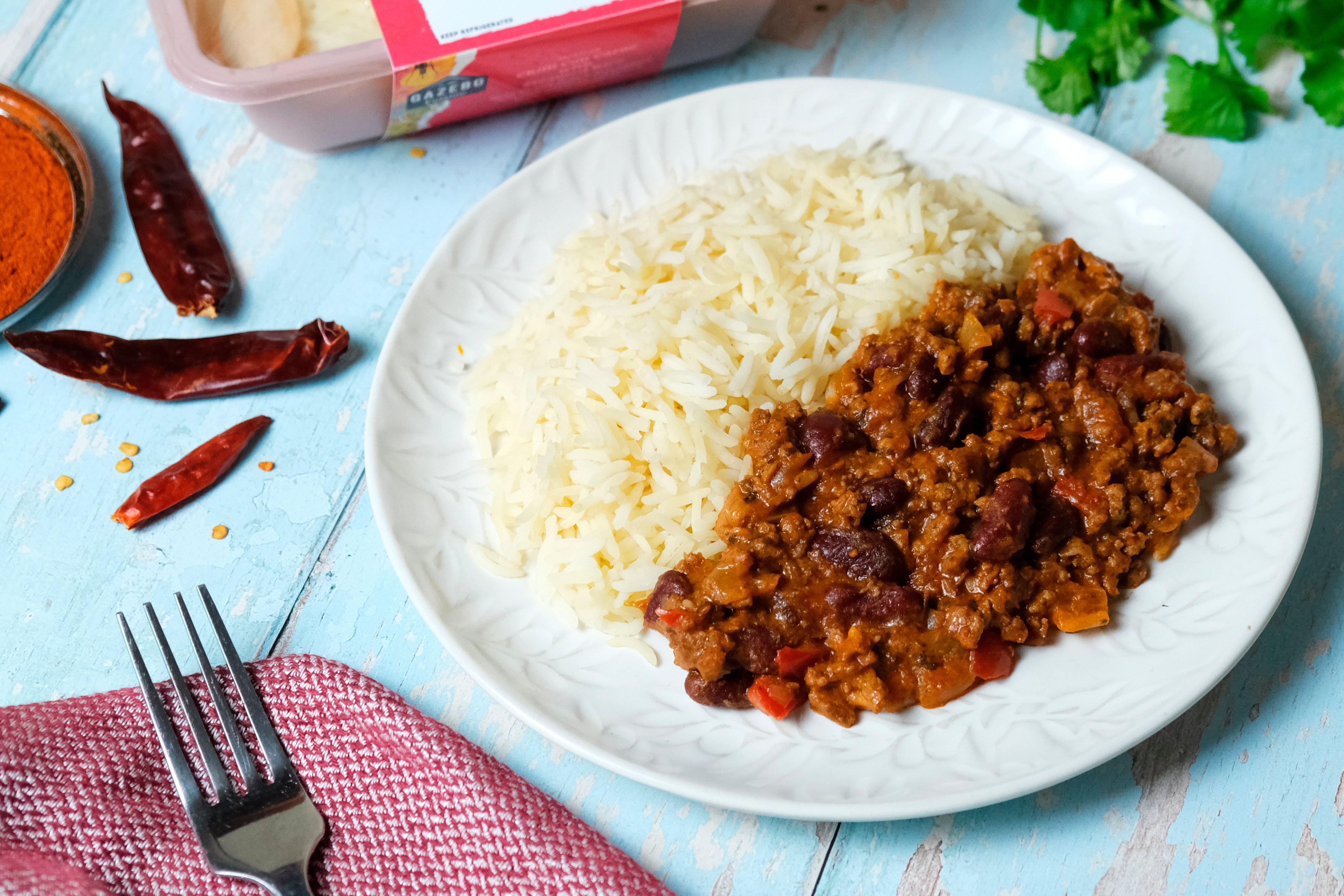 Gazebo Chilli Con Carne With Rice Meal With Spork 350G