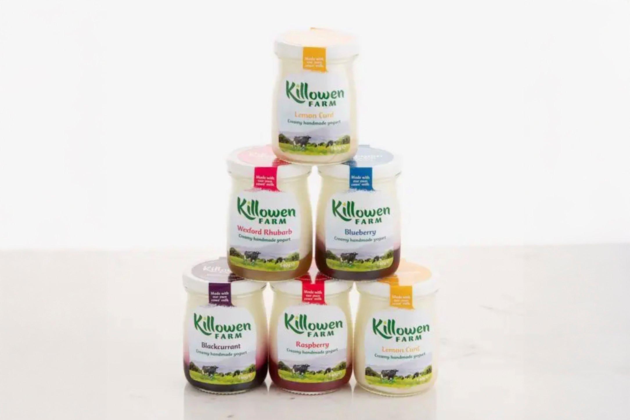 Killowen Farm Mixed Flavours Individual Glass Jar Greek Style Yoghurts