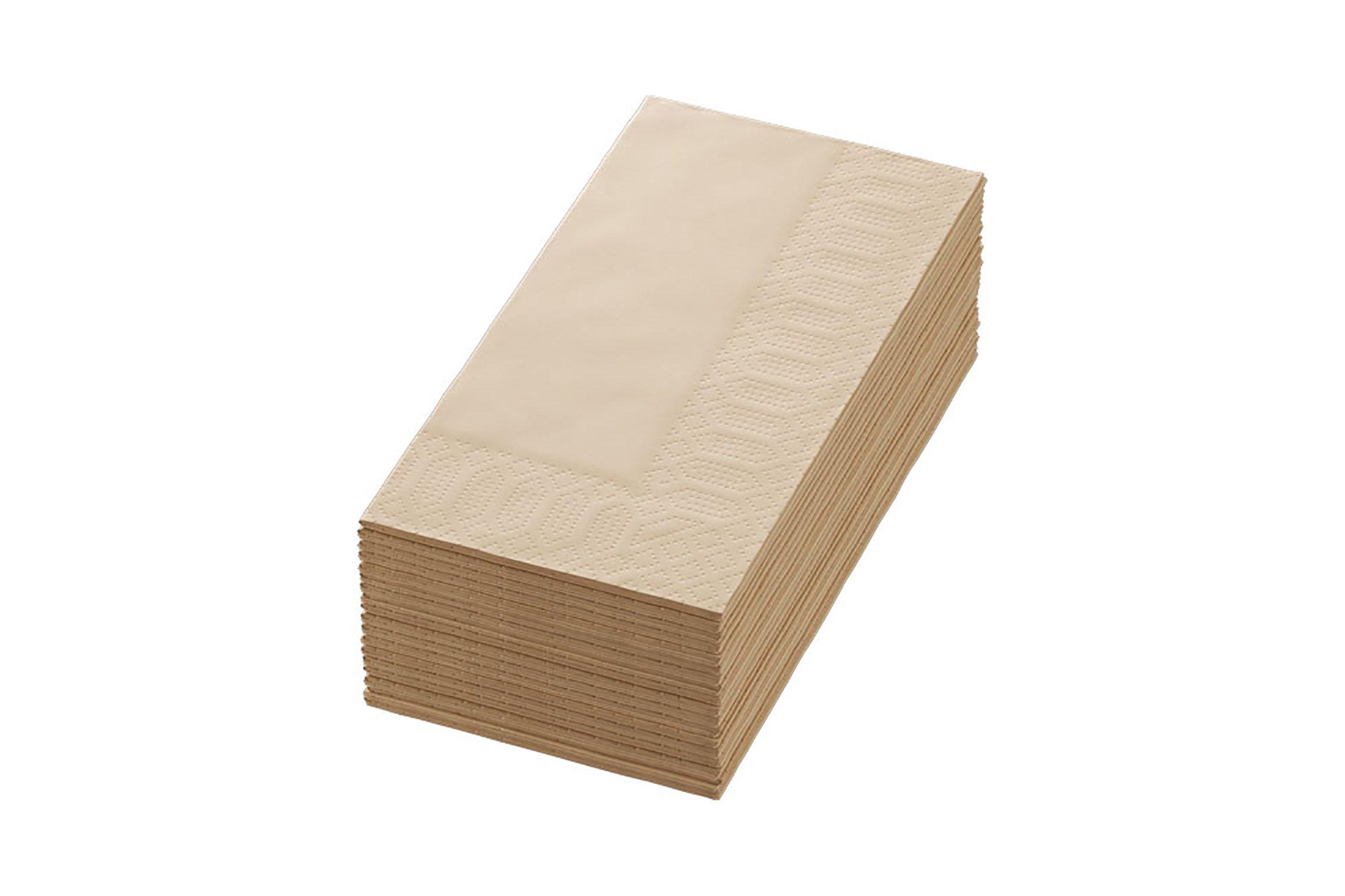 Napkins 2Ply 1/8 40x40cm Natural Brown