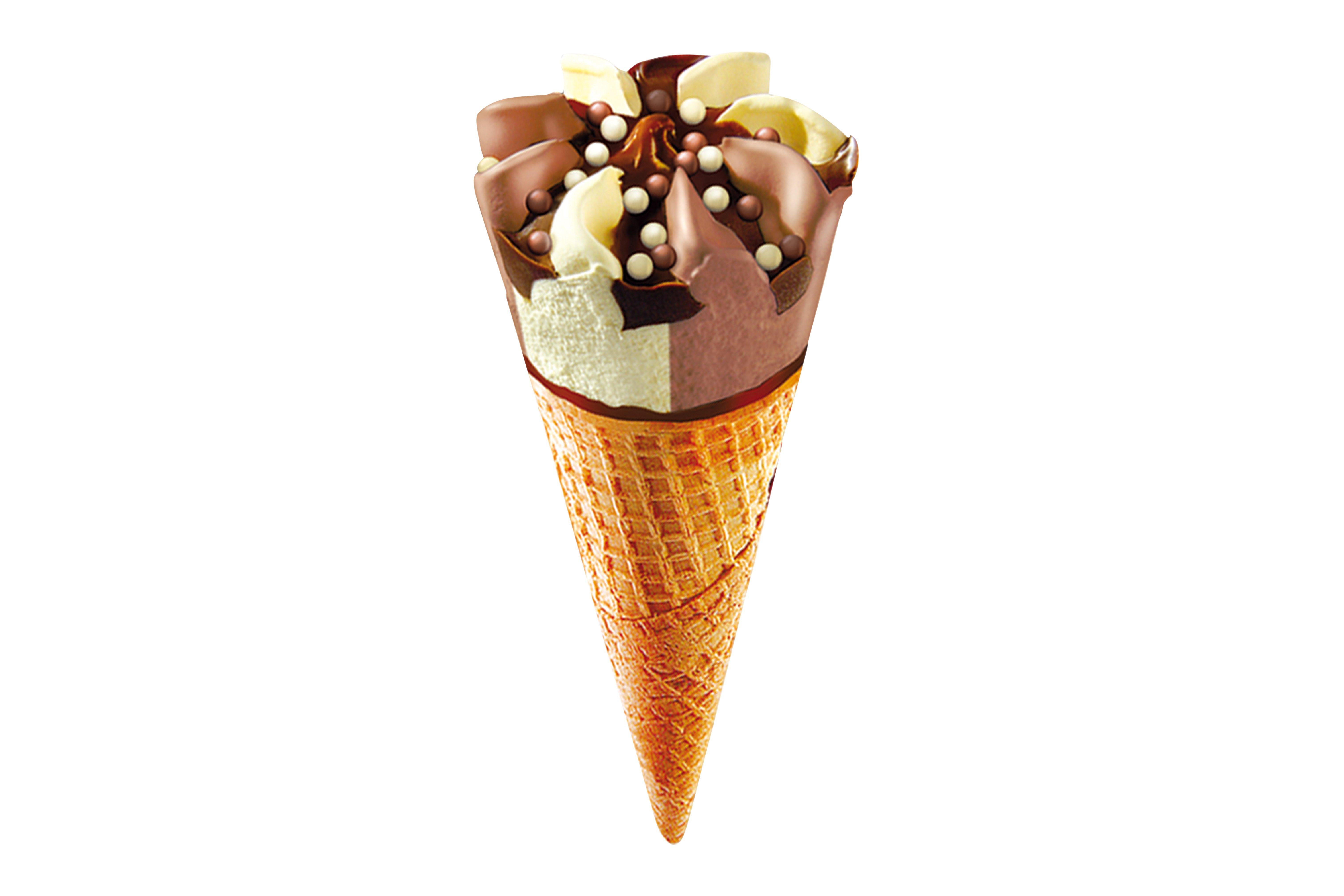 Sides Chocolate & Vanilla Ice Cream Cone