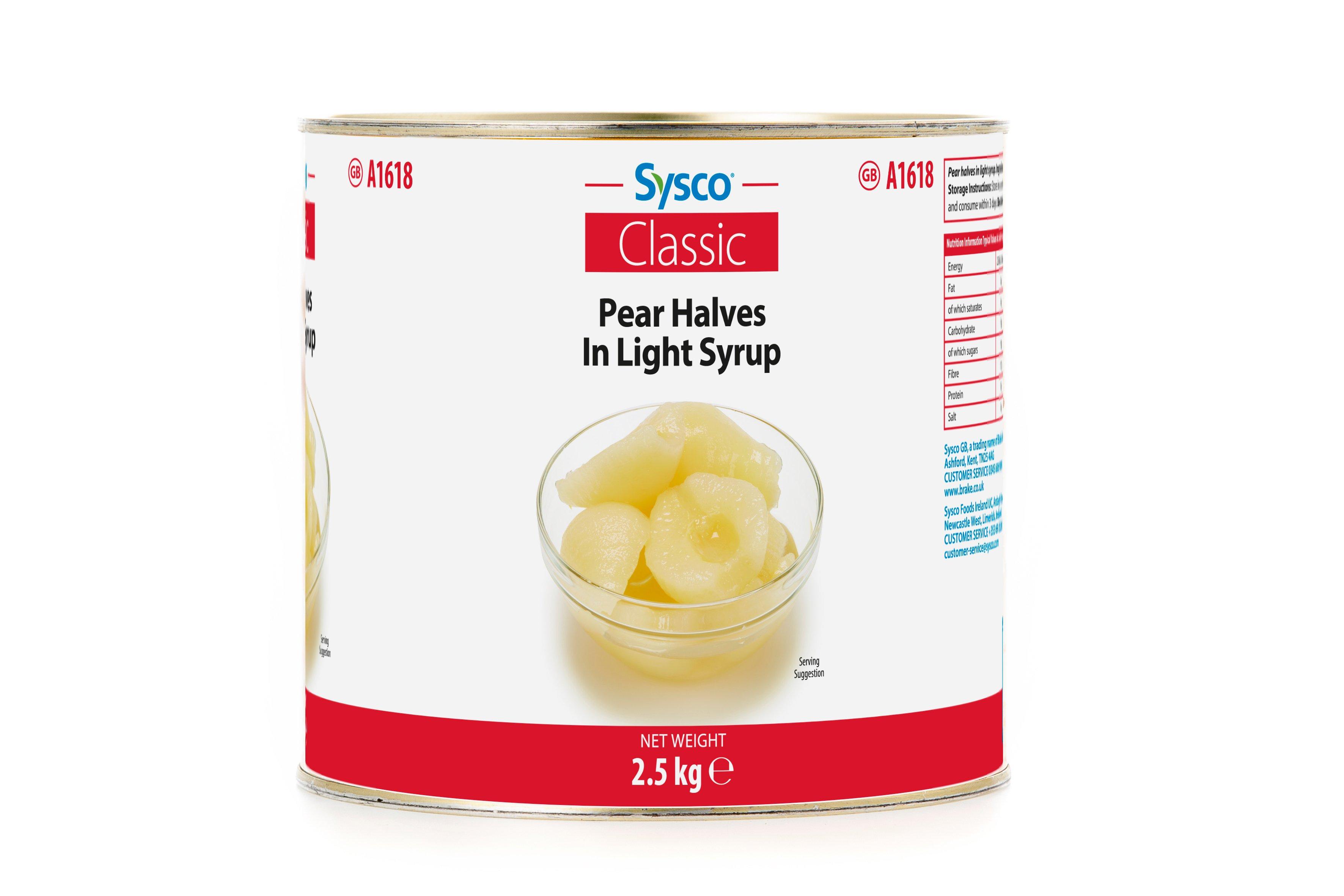 Sysco Classic Pear Halves in Light Syrup