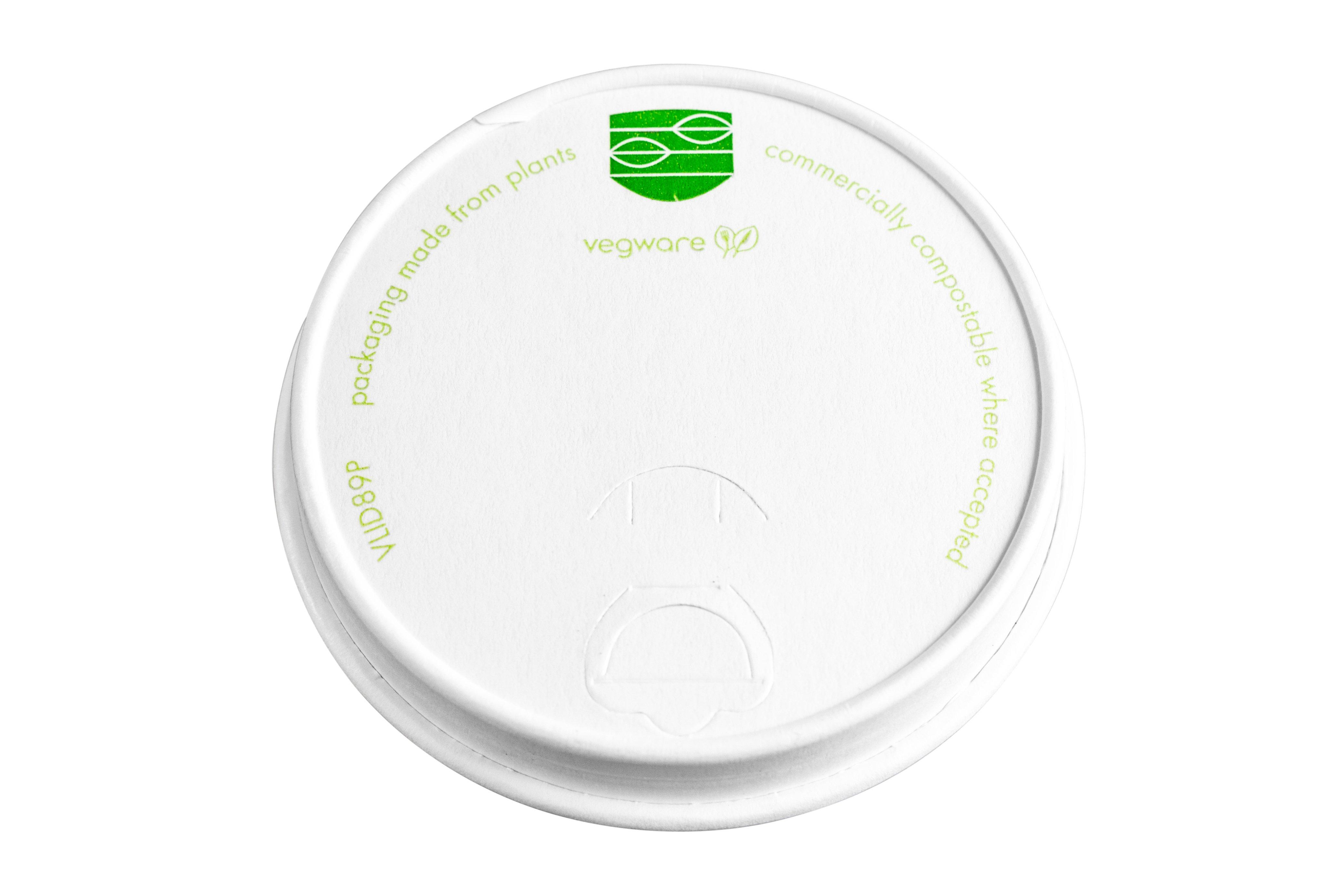 Vegware Paper Hot Cup Lids - 12oz-20oz