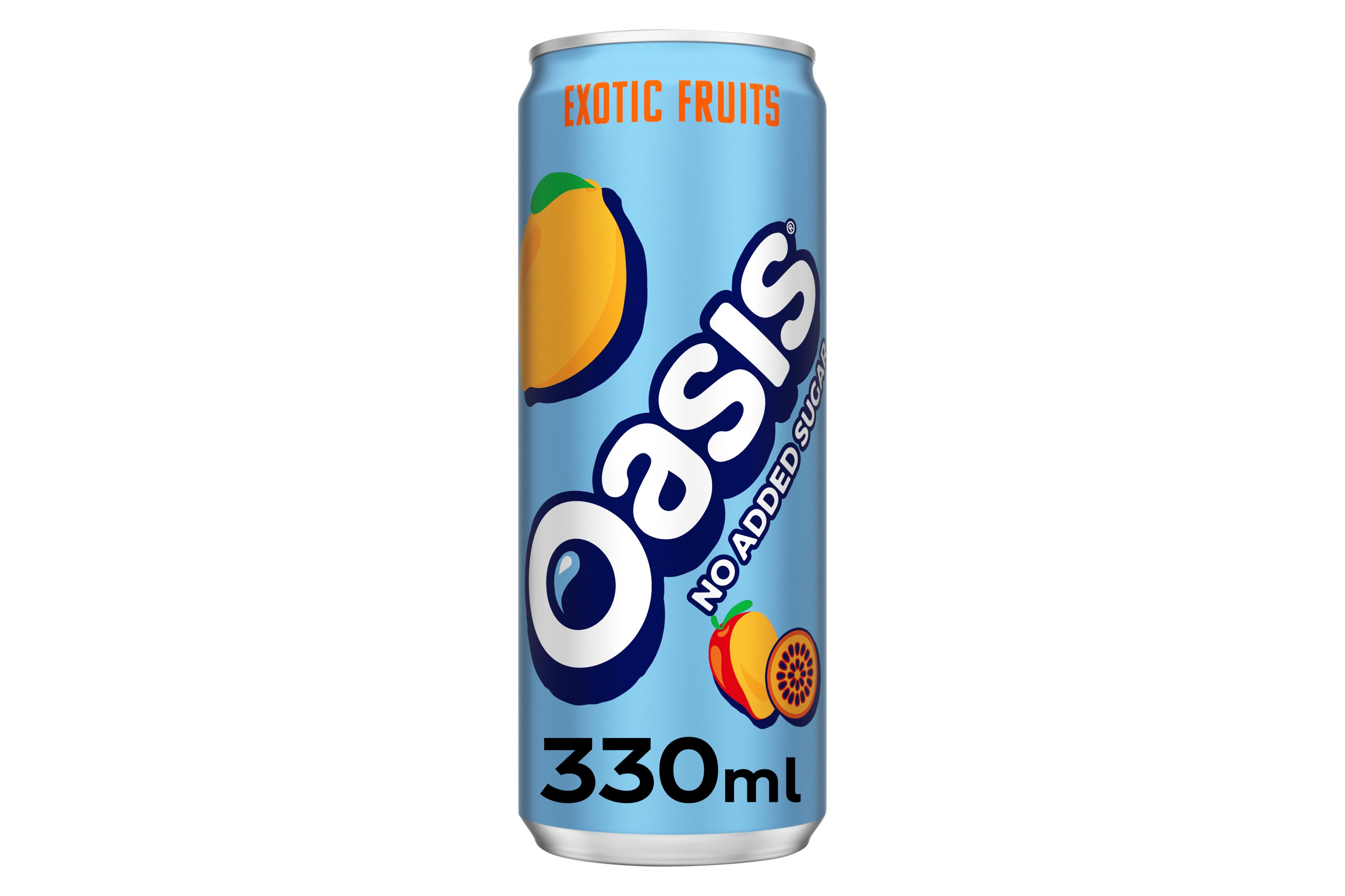 Oasis Exotic Fruits No Added Sugar 330ml Can