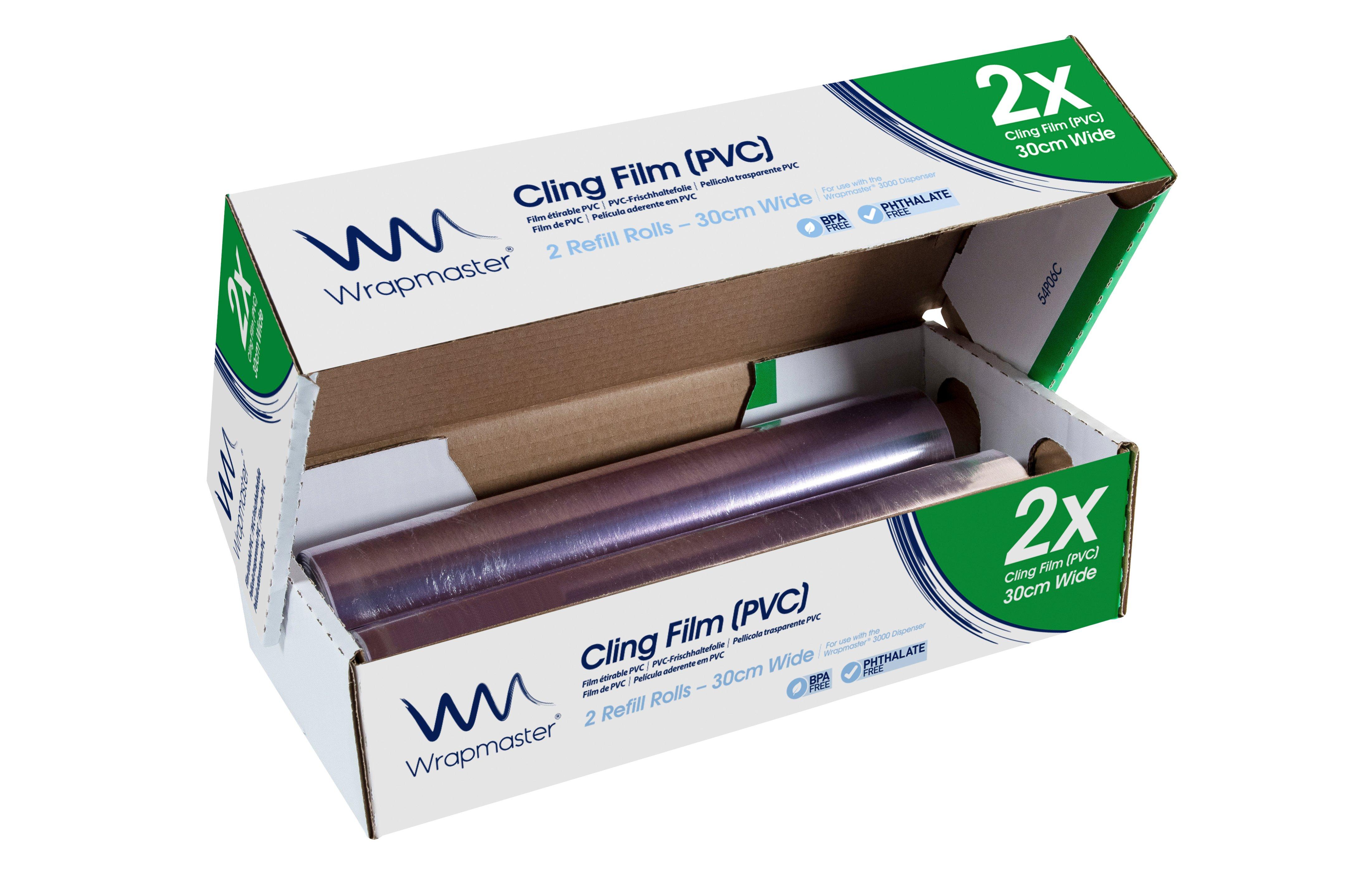 Wrapmaster 3000 PVC Cling Film Refill Rolls - 30cm x 500m x 2