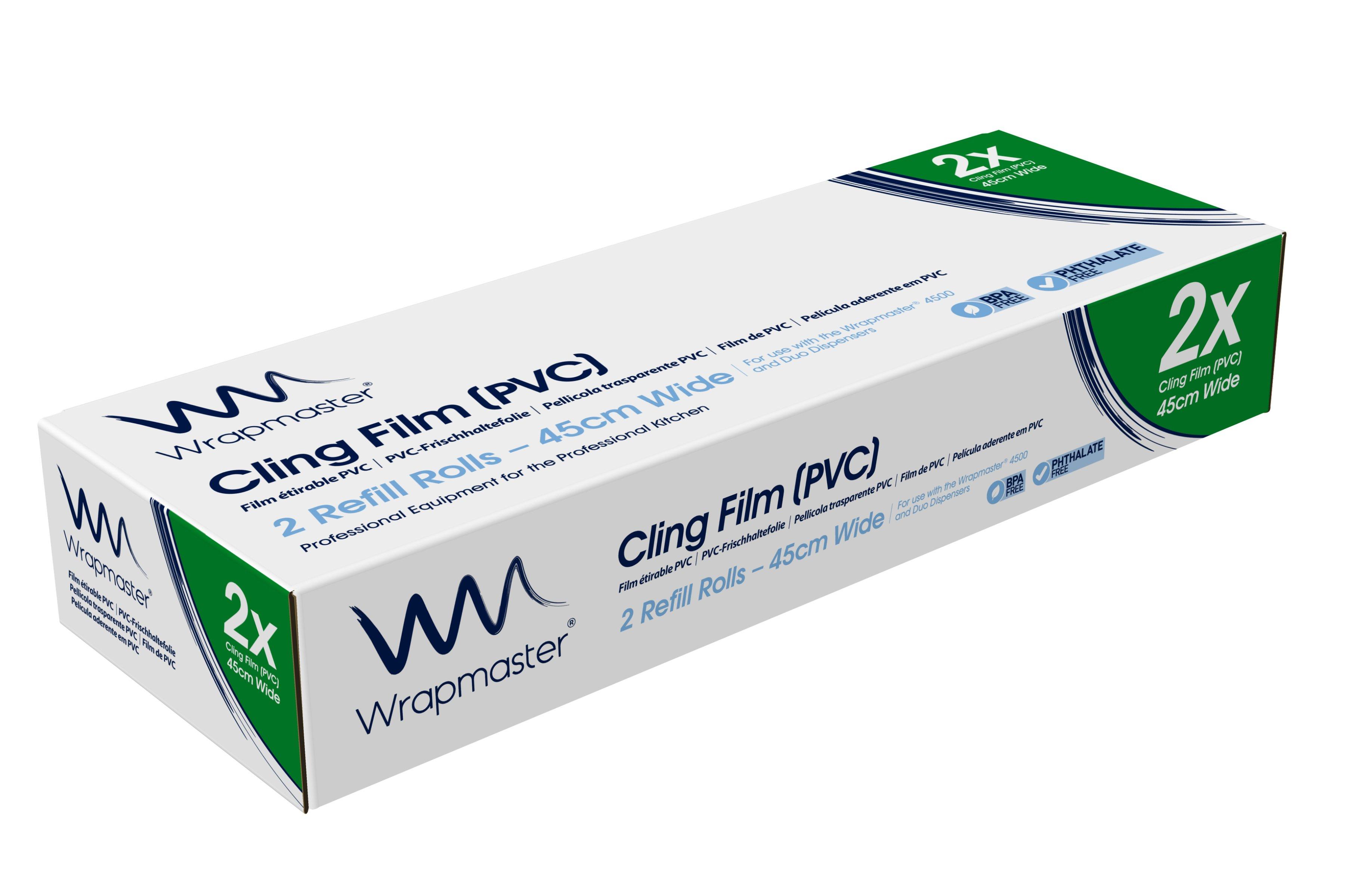 Wrapmaster 4500 PVC Cling Film Refill Rolls - 45cm x 500m x 2