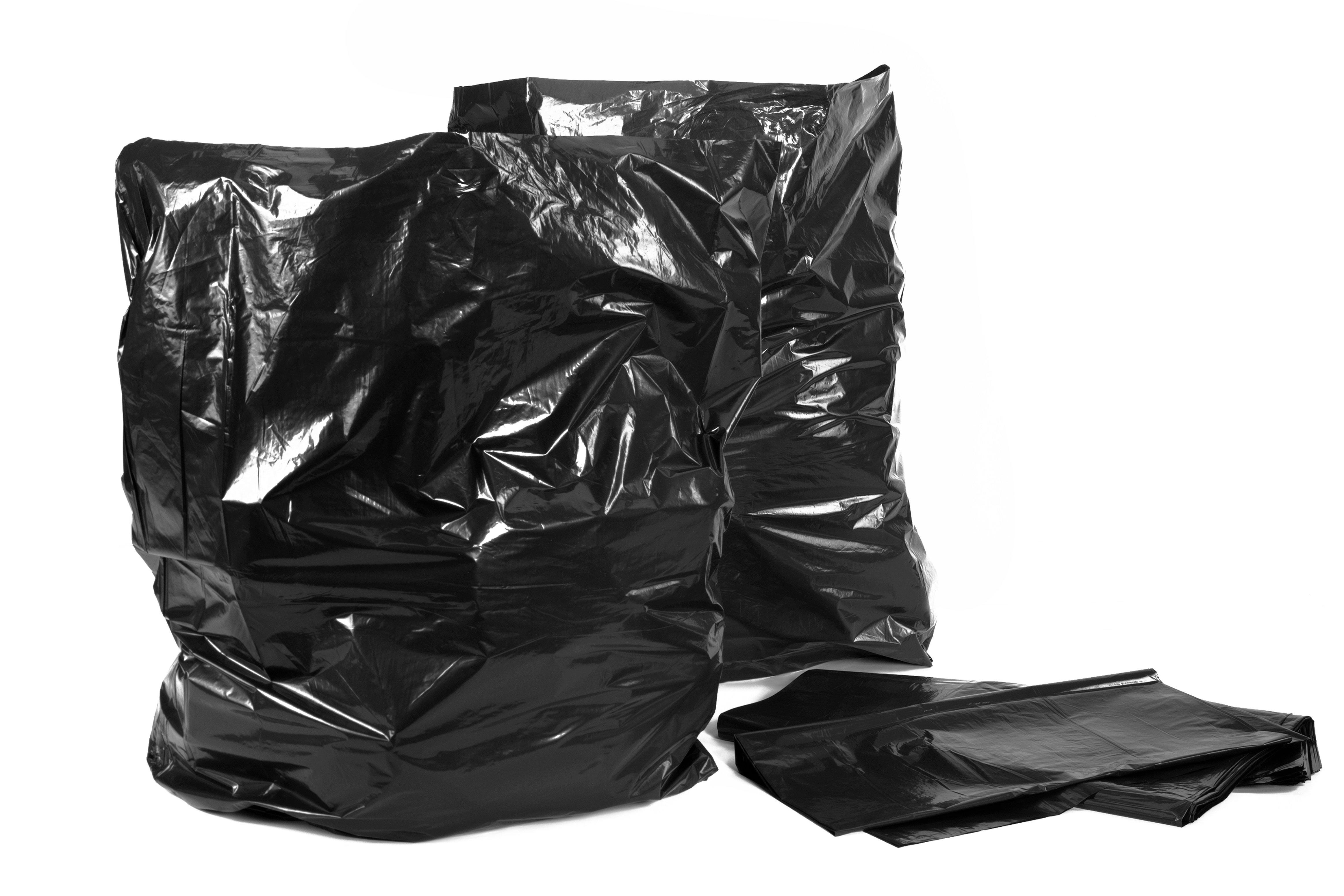 100 x 200L Black Compactor Sacks. 610x1168x1067mm.   Rated 15KG CHSA.  Made using 100% Recycled Material (excluding processing aids).