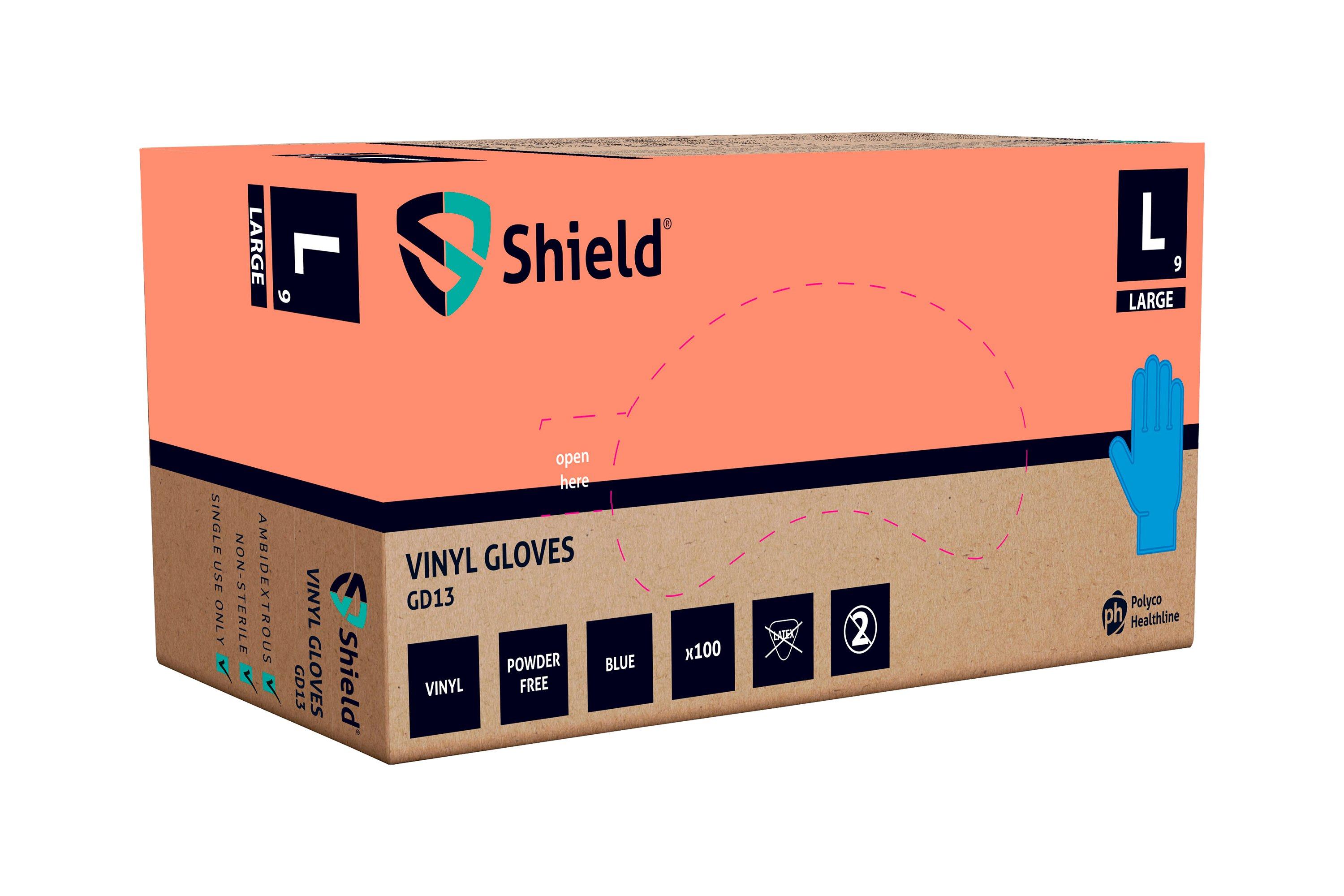 Large Blue Vinyl Gloves Powder Free