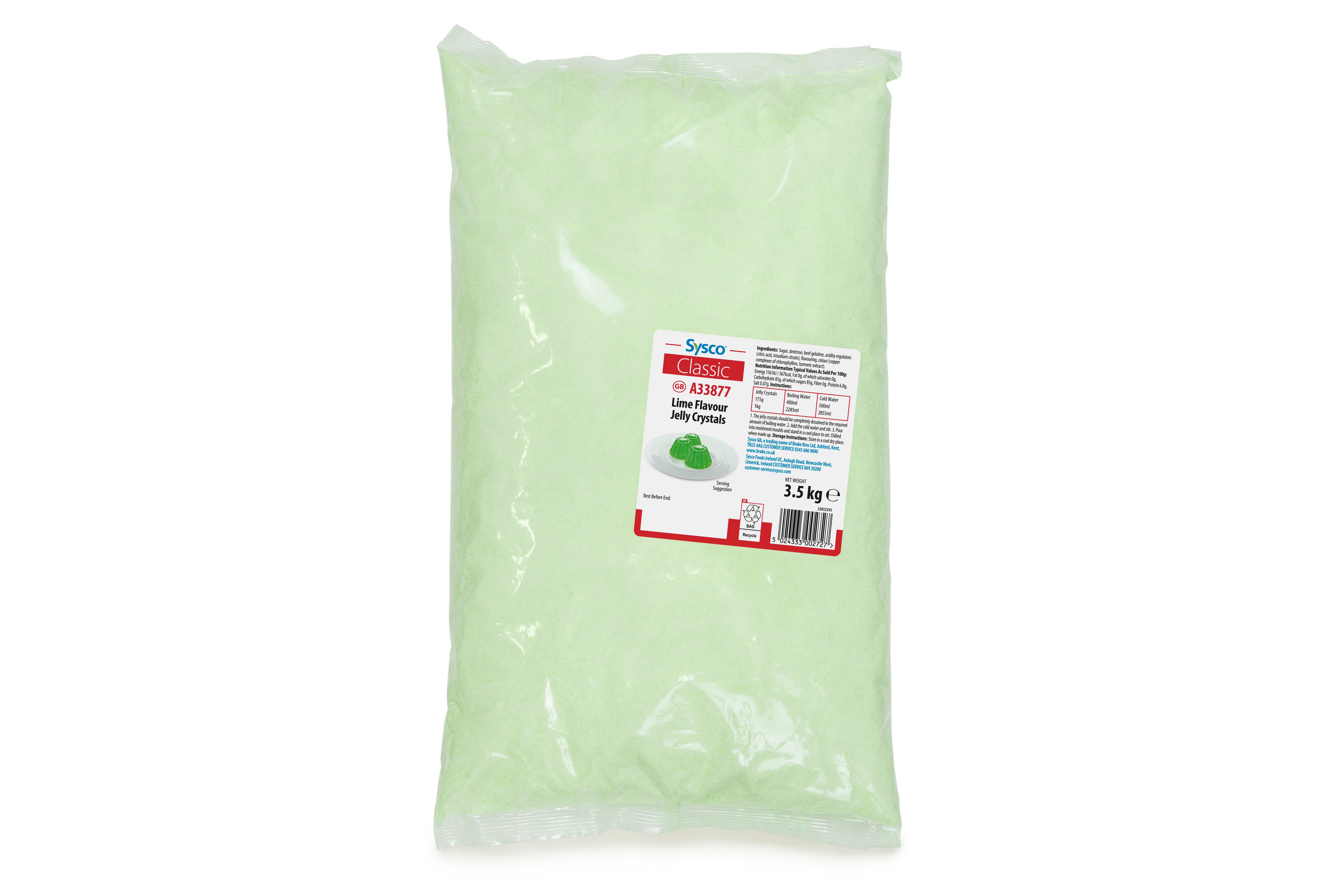 Sysco Classic Lime Flavour Jelly Crystals
