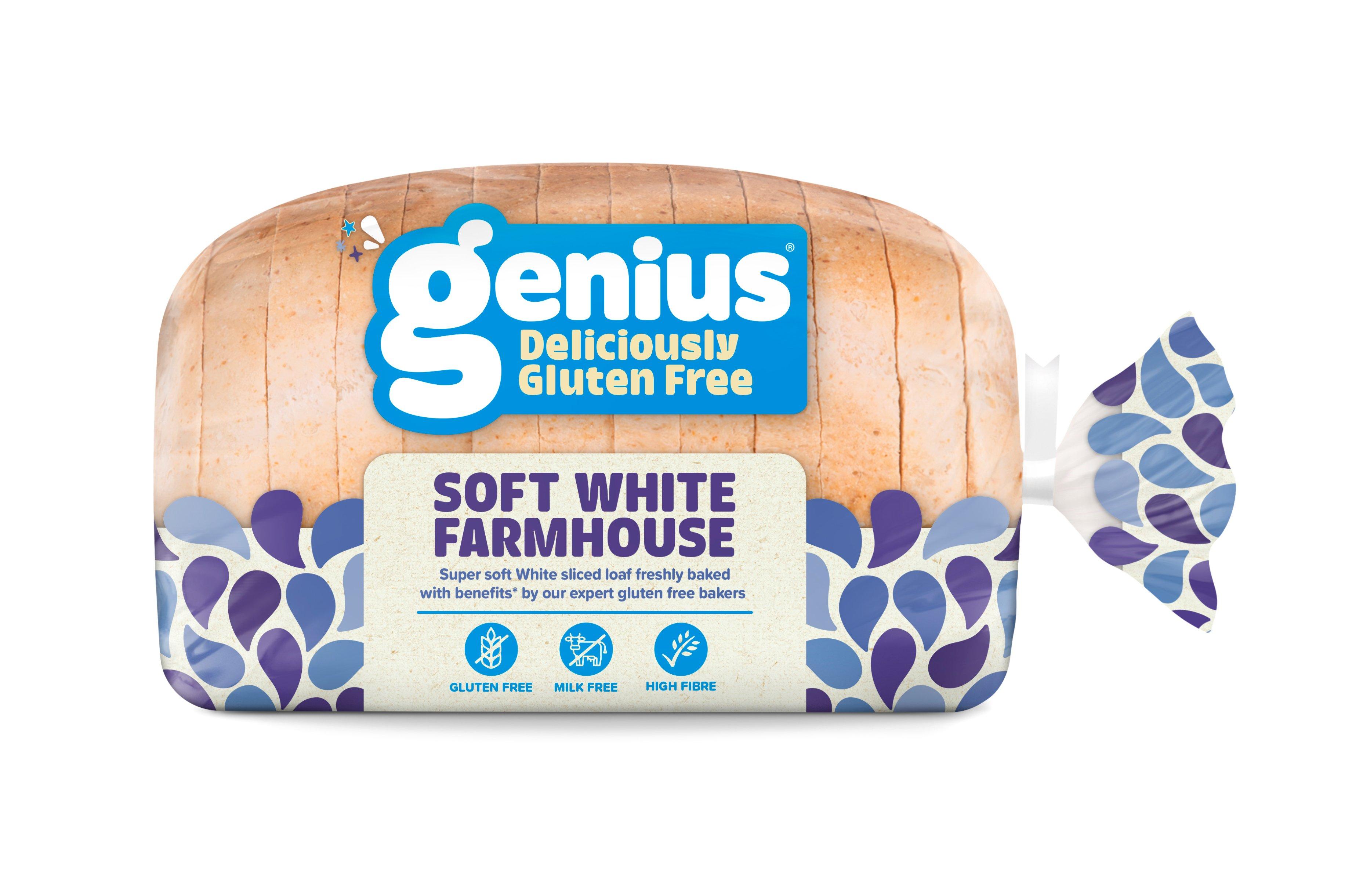 Genius Gluten Free Sliced Soft White Farmhouse Loaves