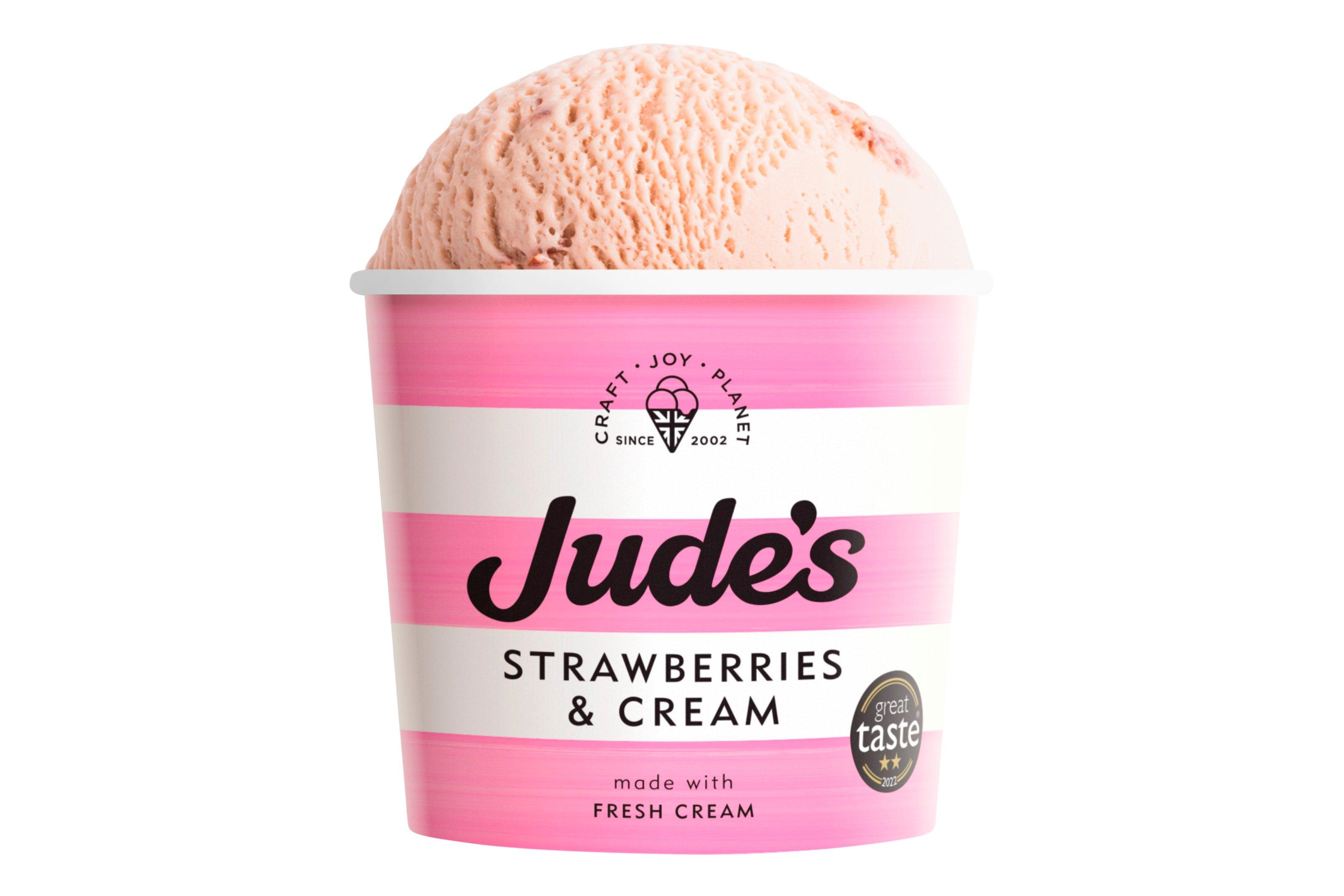Jude's Strawberries And Cream Dairy Ice Cream