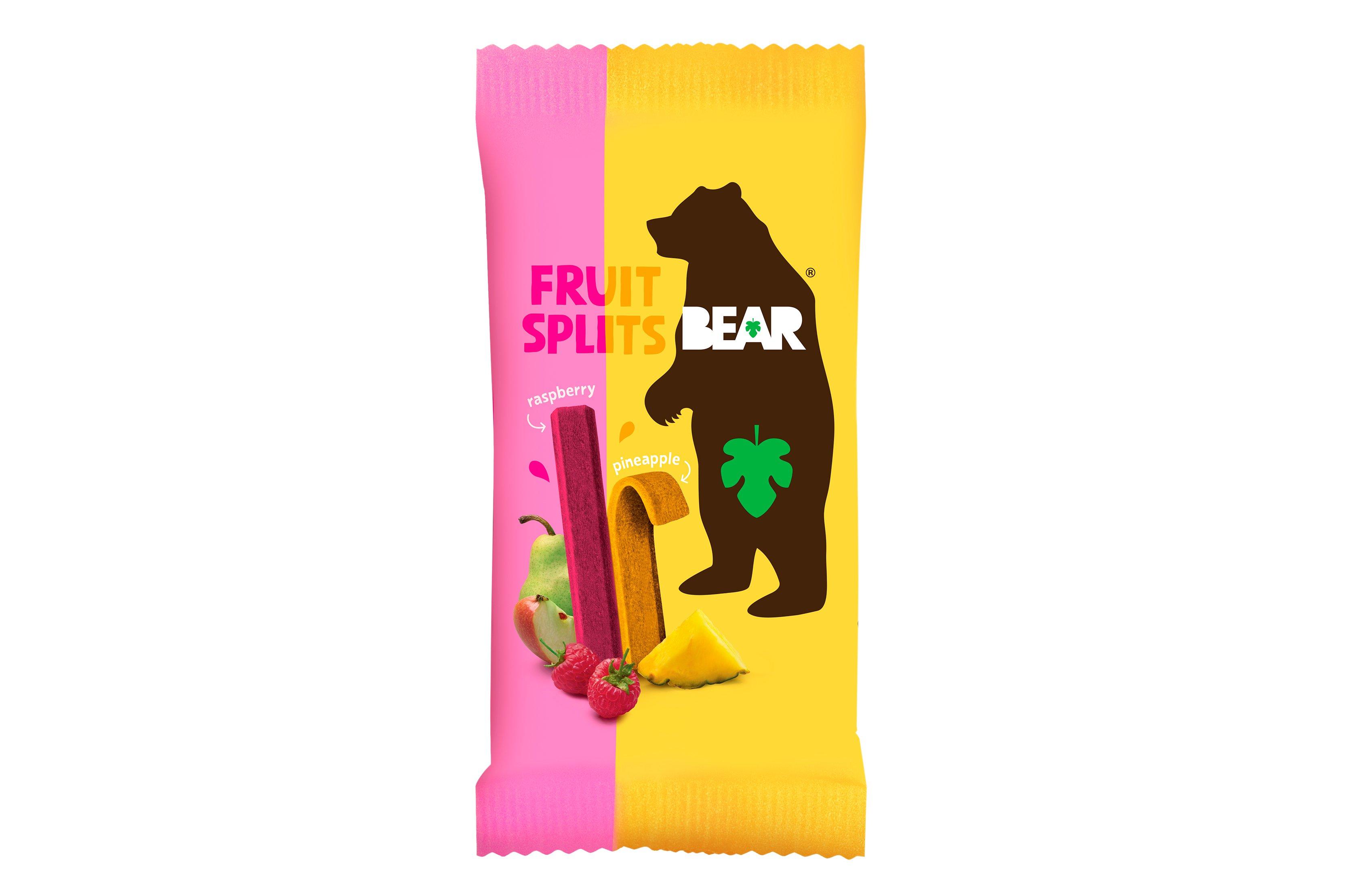 BEAR Fruit Splits Pineapple & Raspberry 18x20g