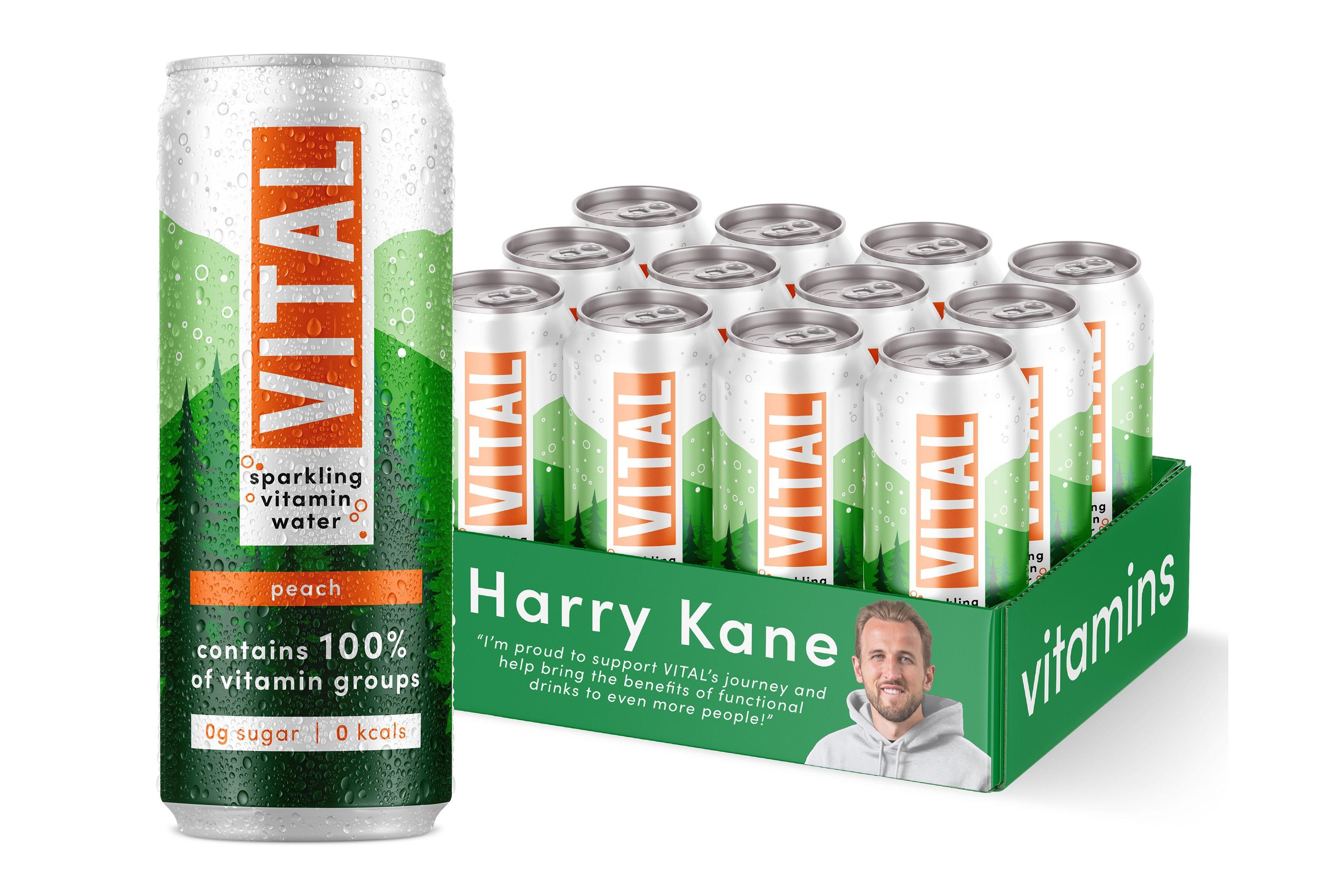 VITAL Vitamin Water Sparkling Peach 330ml