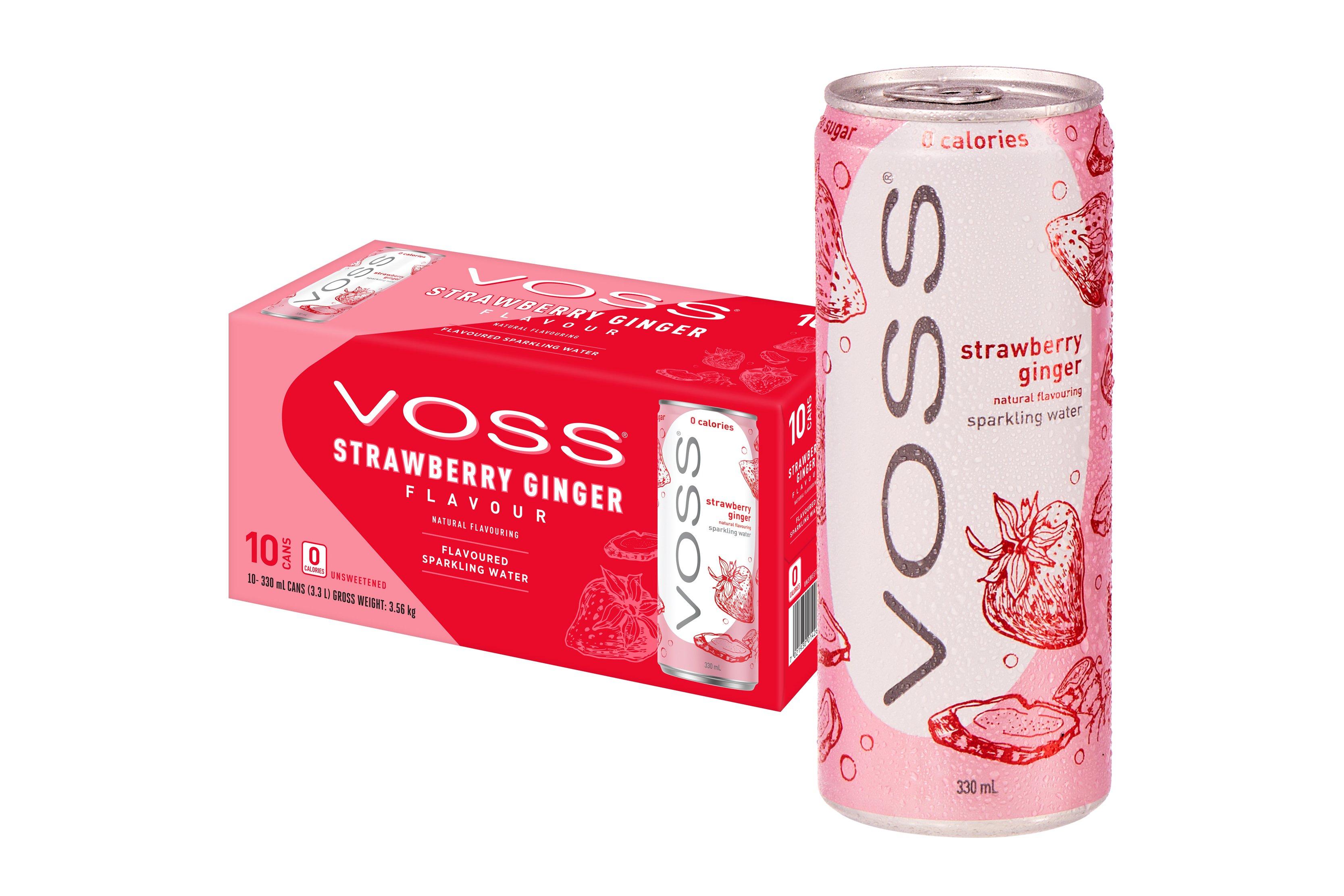 Voss Sparkling Strawberry Ginger 330ml