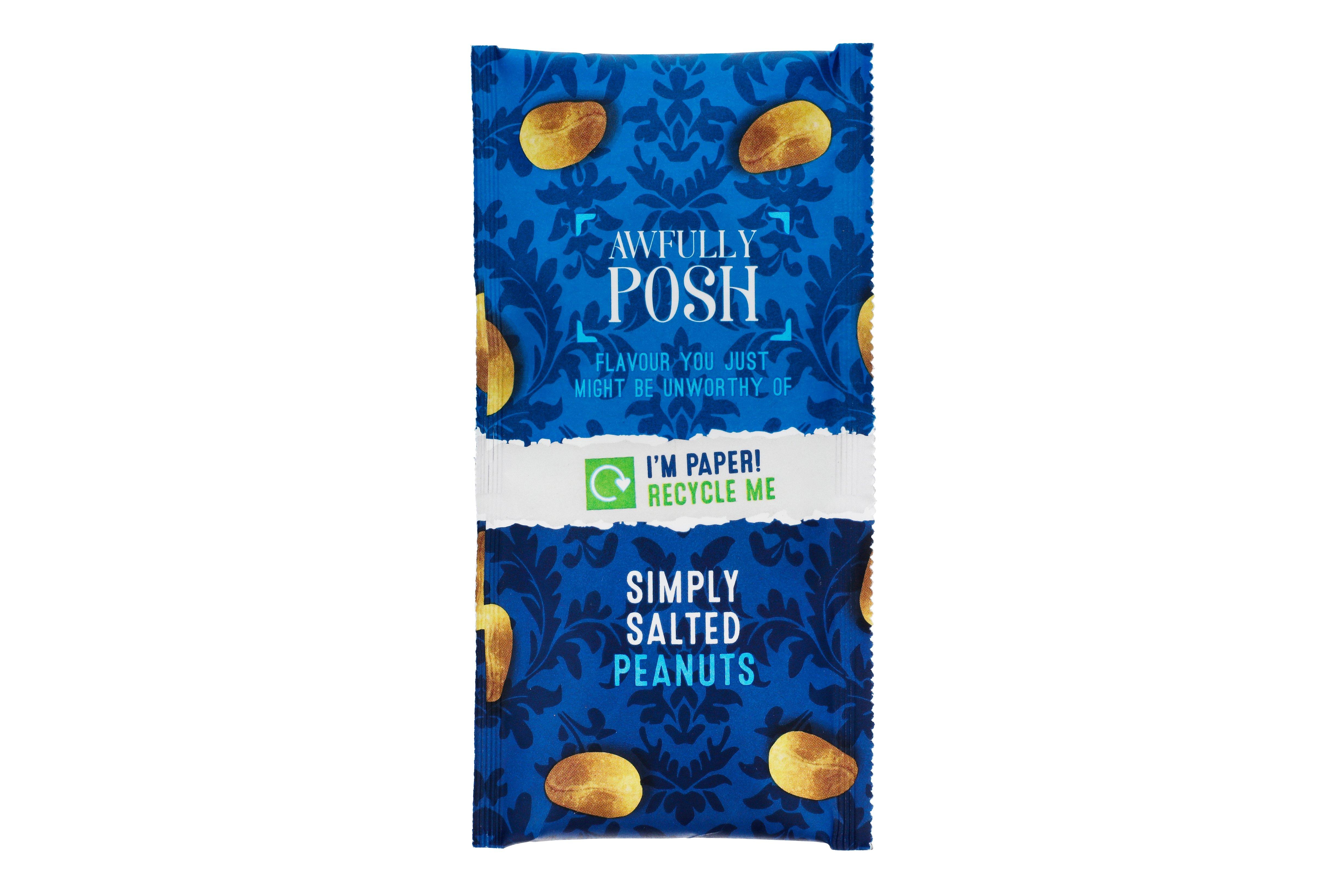 Awfully Posh Fully Recyclable Paper Bag Salted Peanuts 50g