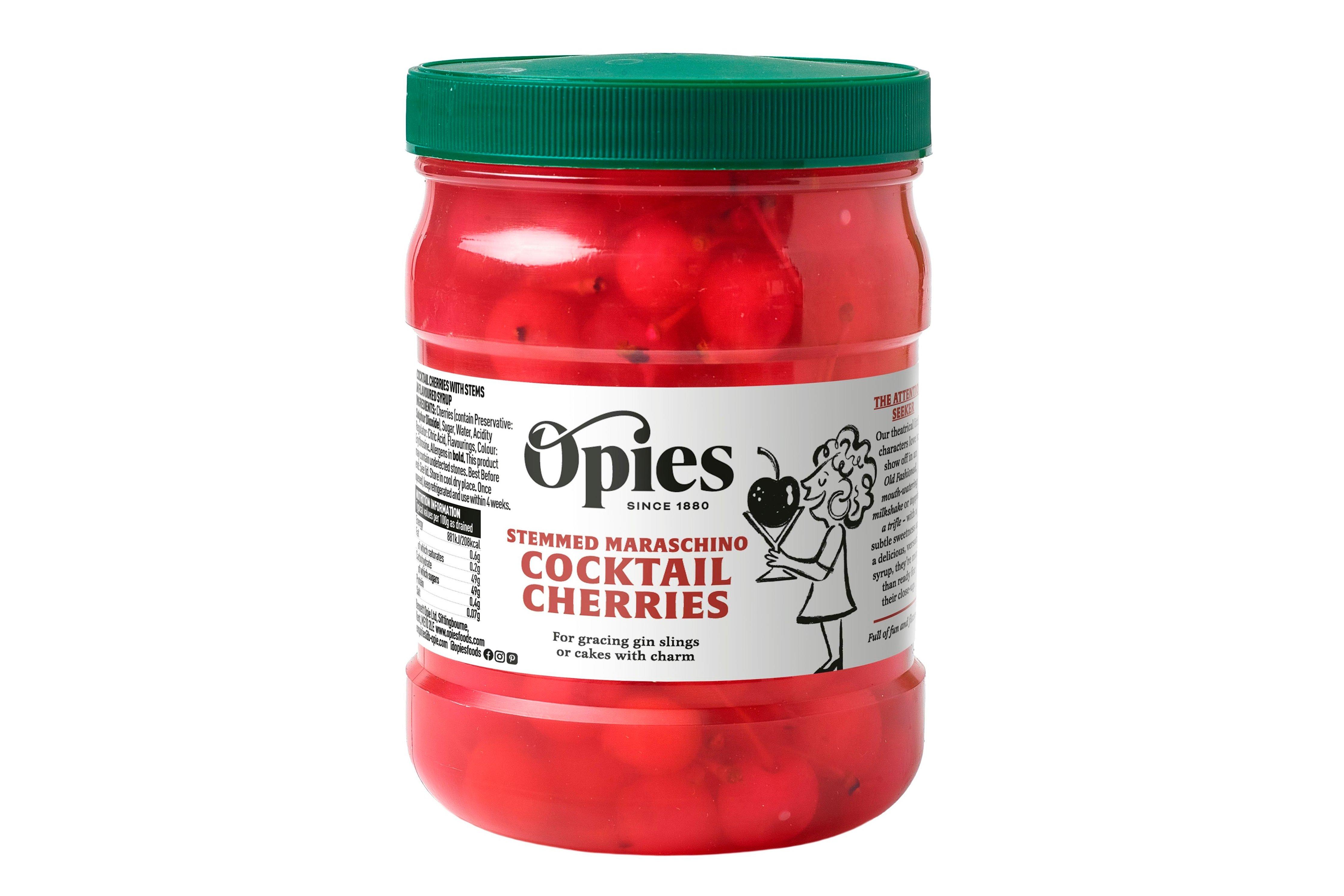 Opies Red Stalk Attached Cocktail Cherries  1.15kg