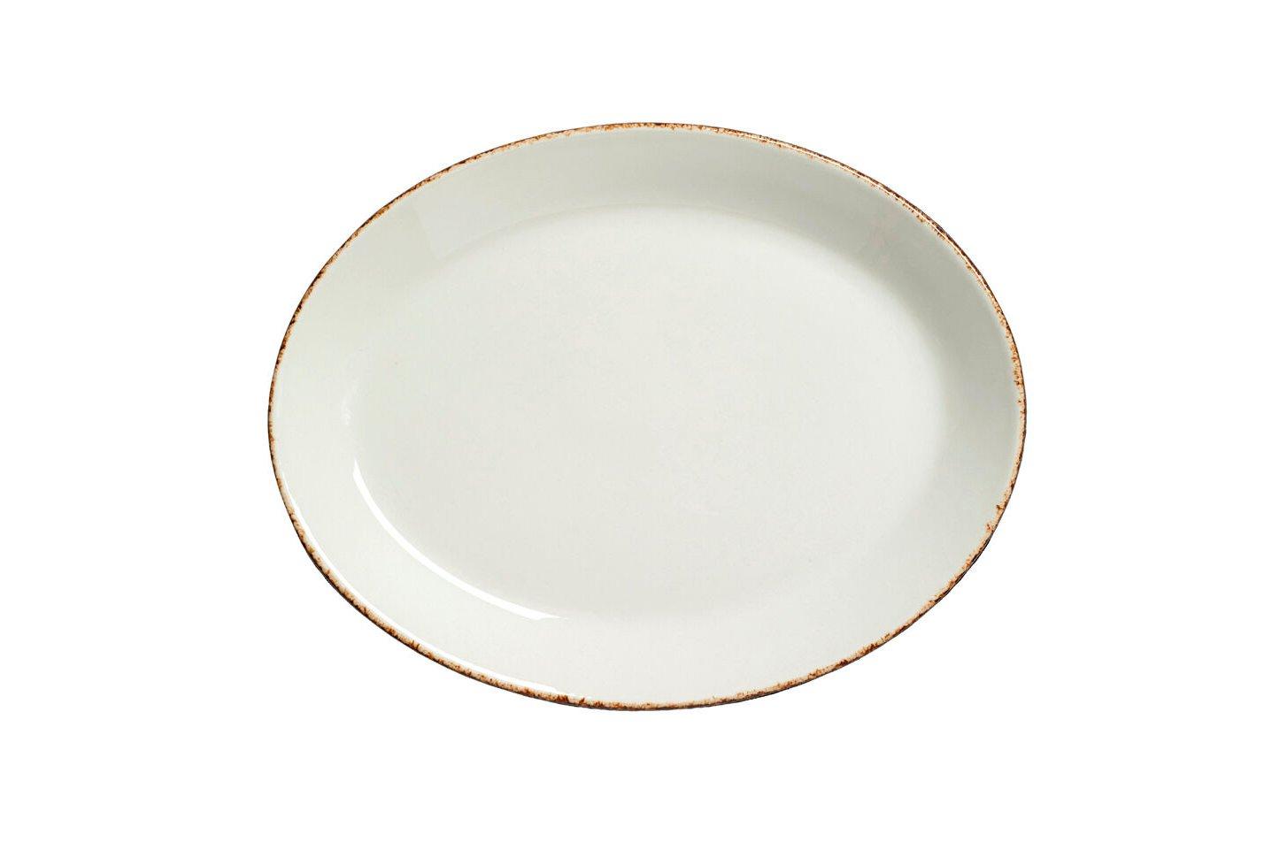 Steelite Brown Dapple Oval Coupe Plate 20.25cm