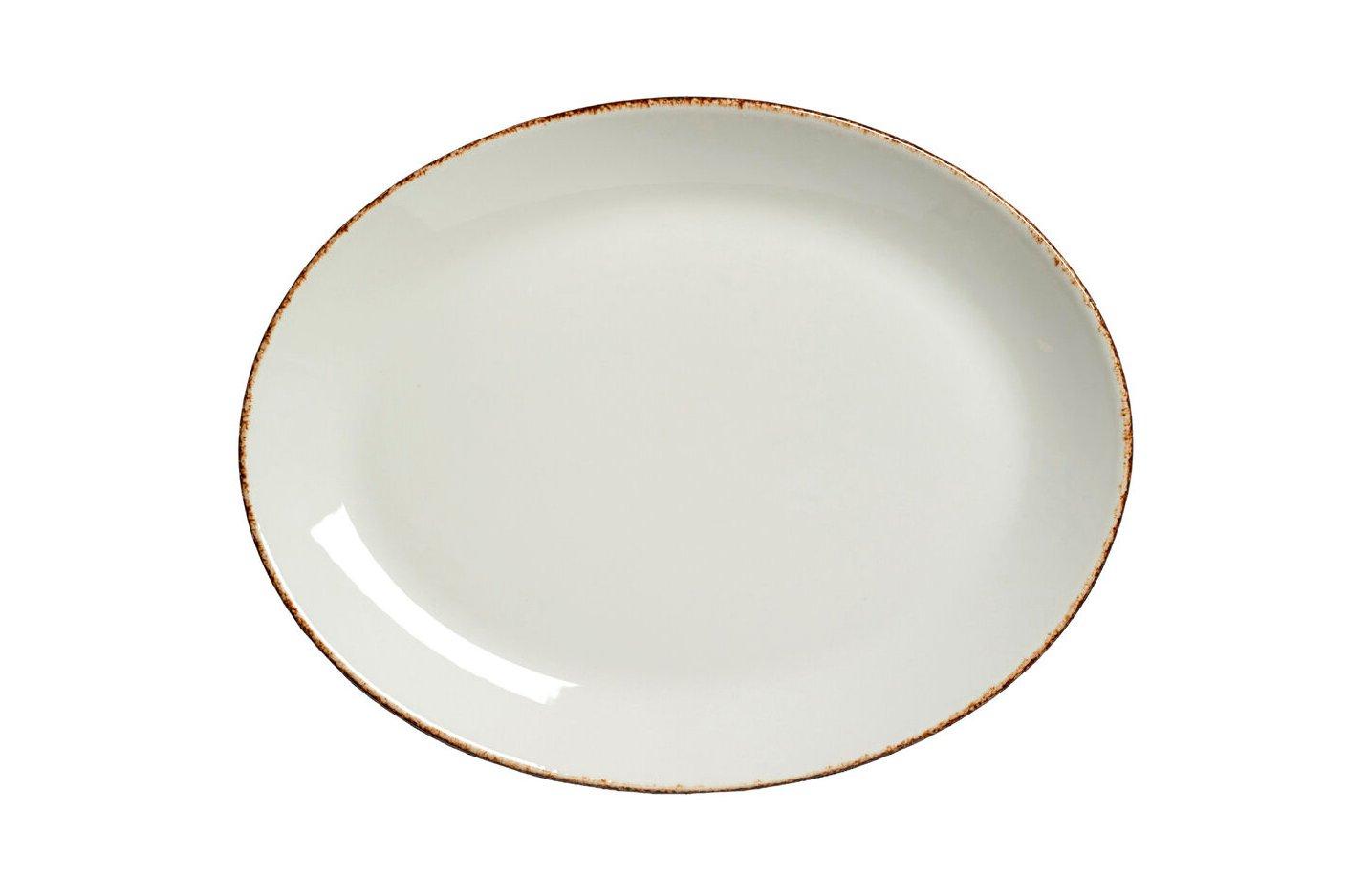 Steelite Brown Dapple Oval Coupe Plate 30.5cm