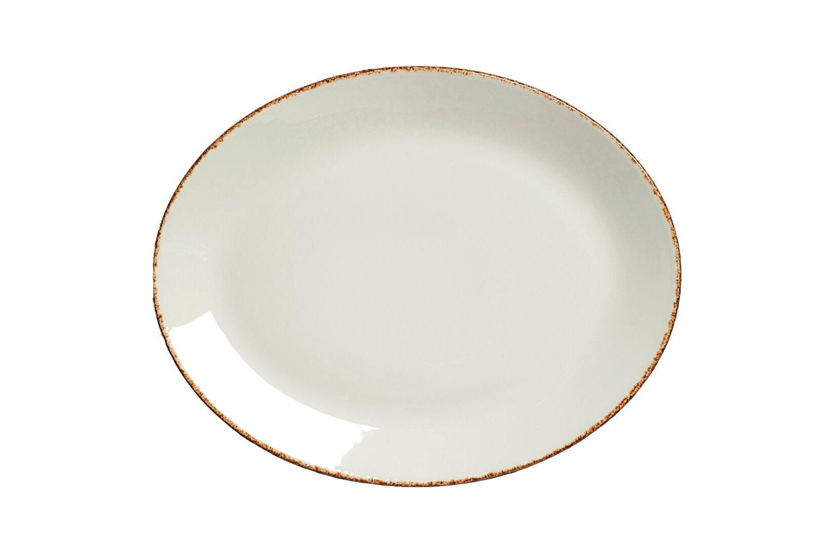 Steelite Brown Dapple Oval Coupe Plate 34.25cm