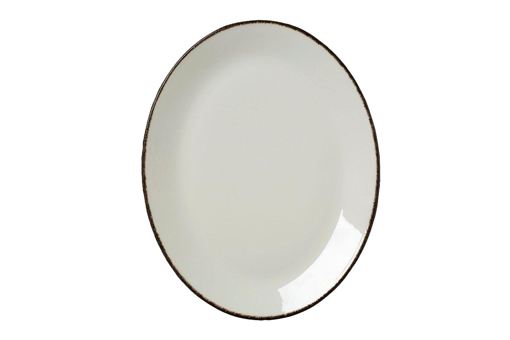Steelite Charcoal Dapple Oval Coupe Plate 34.25cm