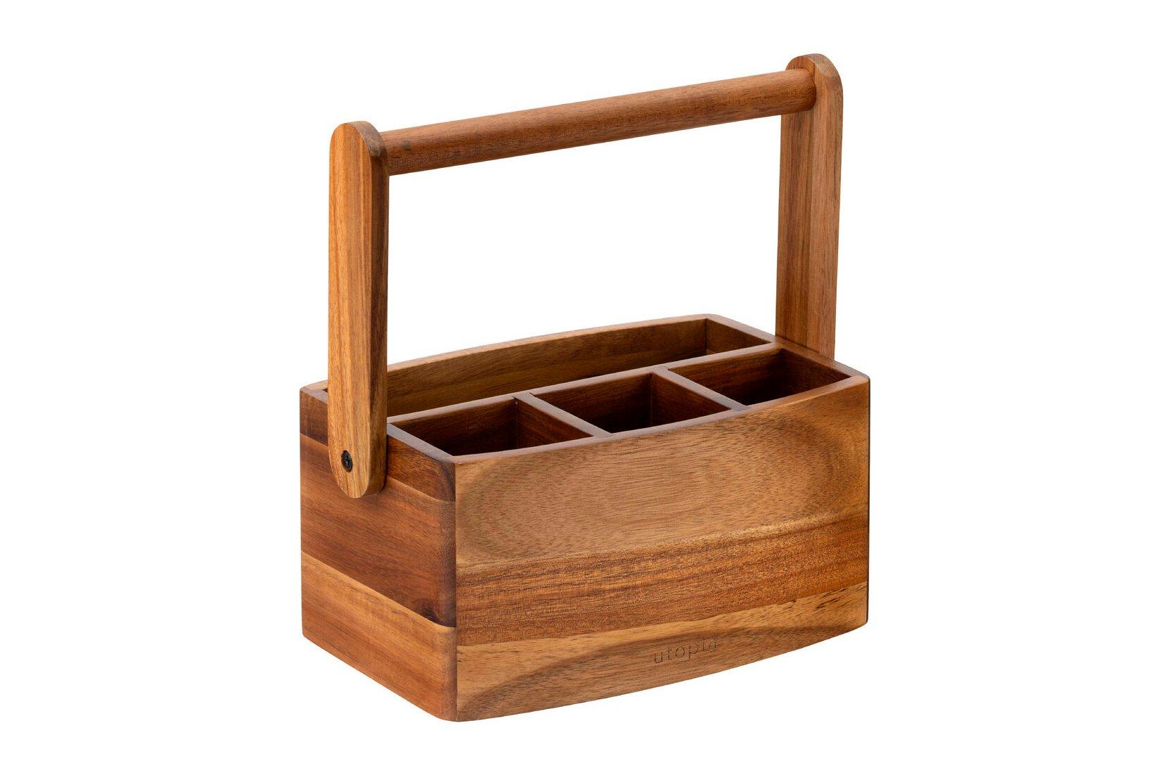 Steelite Acacia Straight Sided 4 Compartment Table Caddy