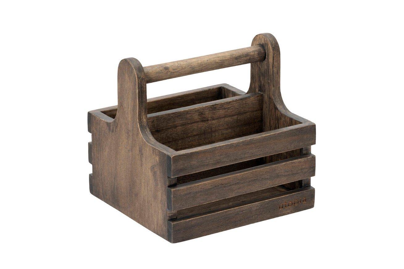 Steelite Small Rustic Wooden Table Caddy