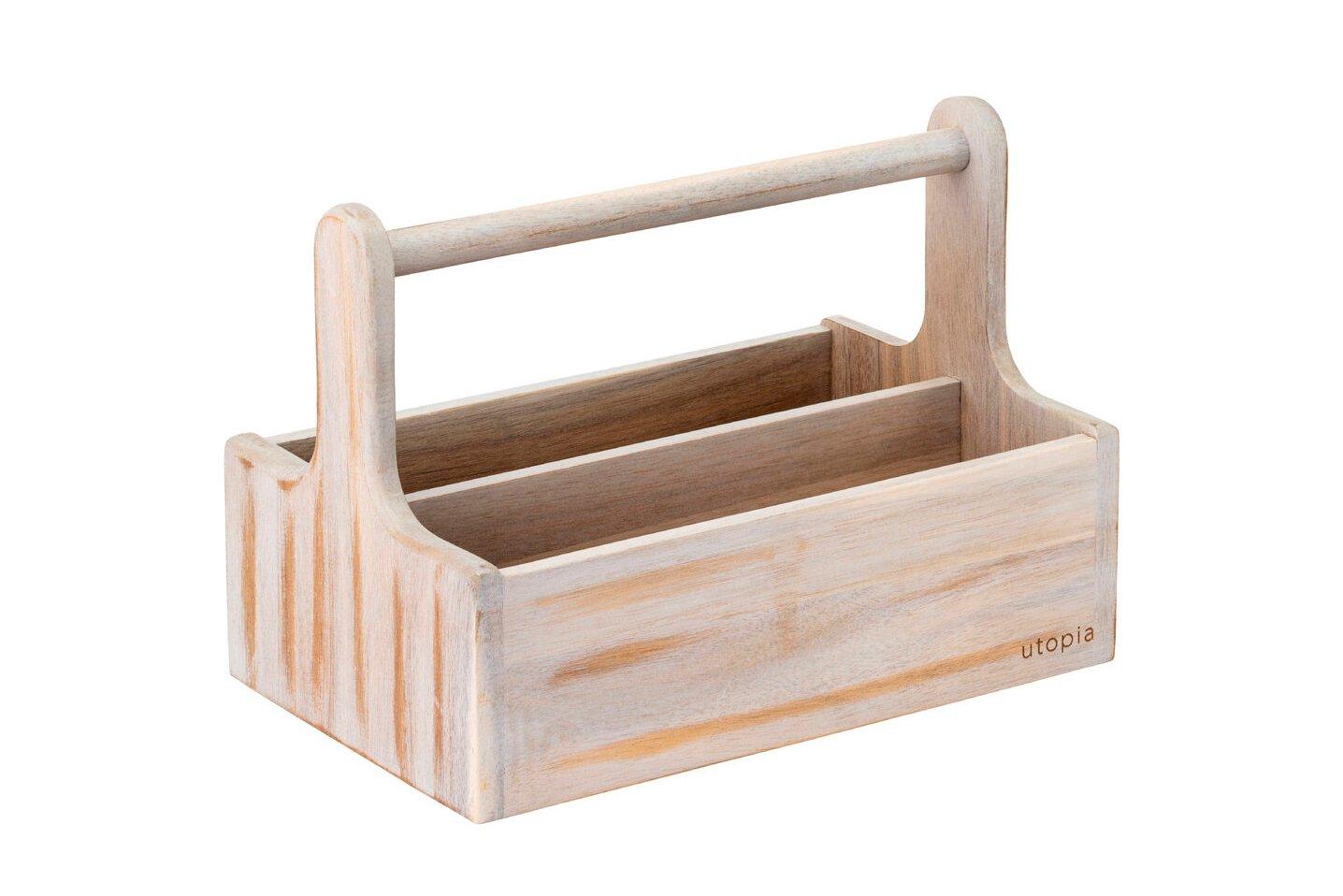 Steelite Large White Wooden Table Caddy
