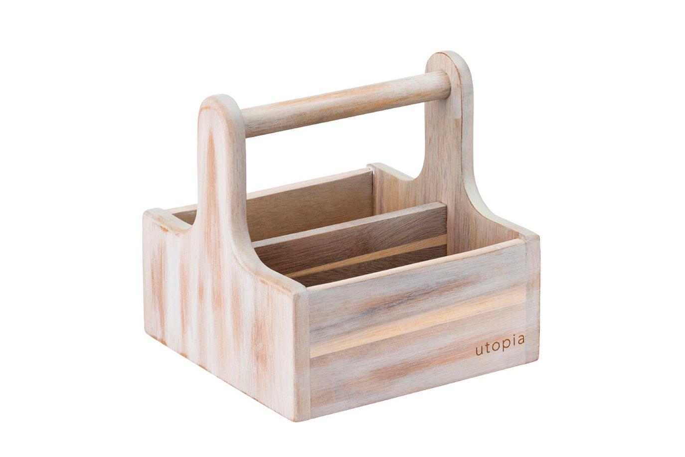 Steelite Small White Wooden Table Caddy