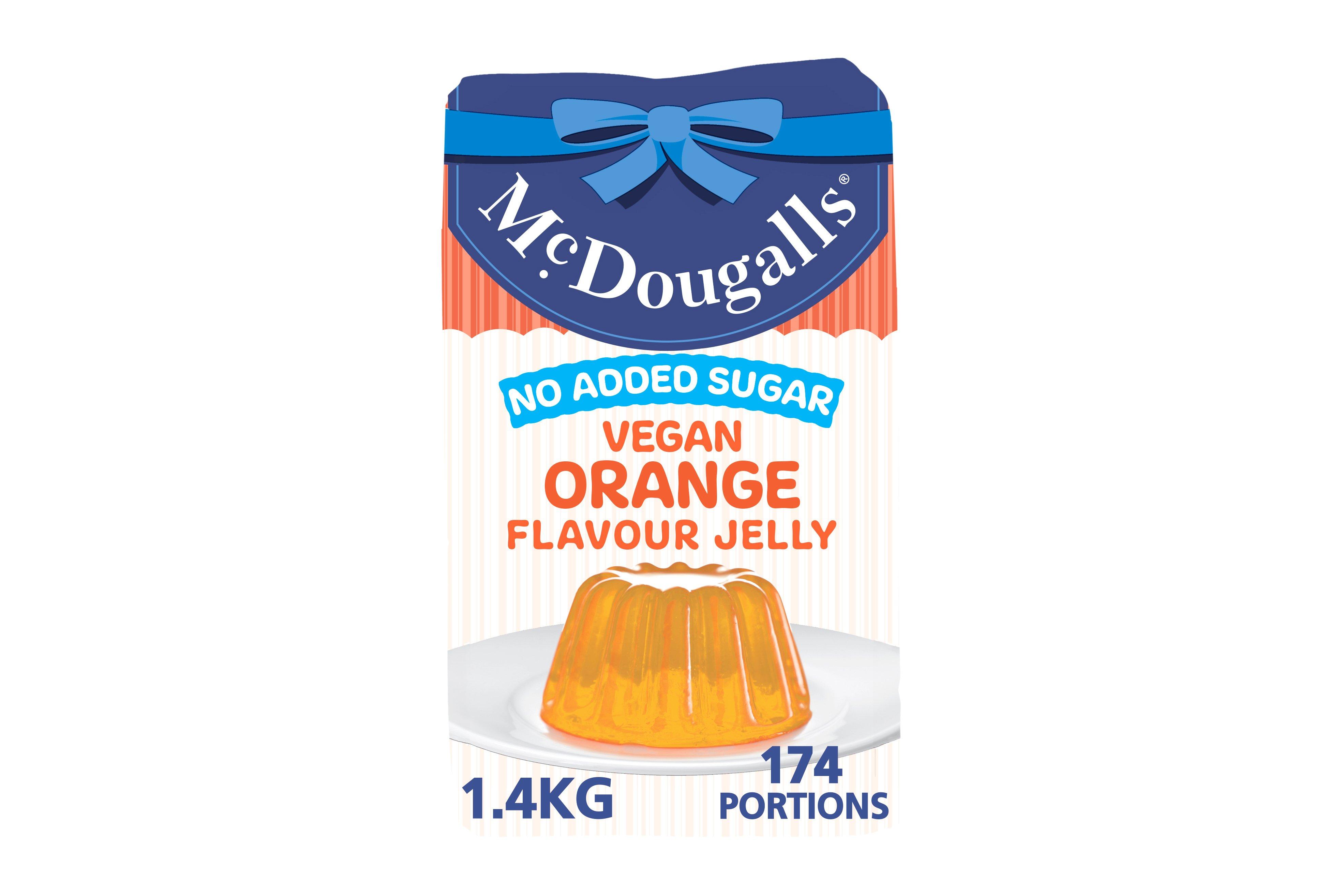 McDougalls No Added Sugar Vegan Orange Flavour Jelly