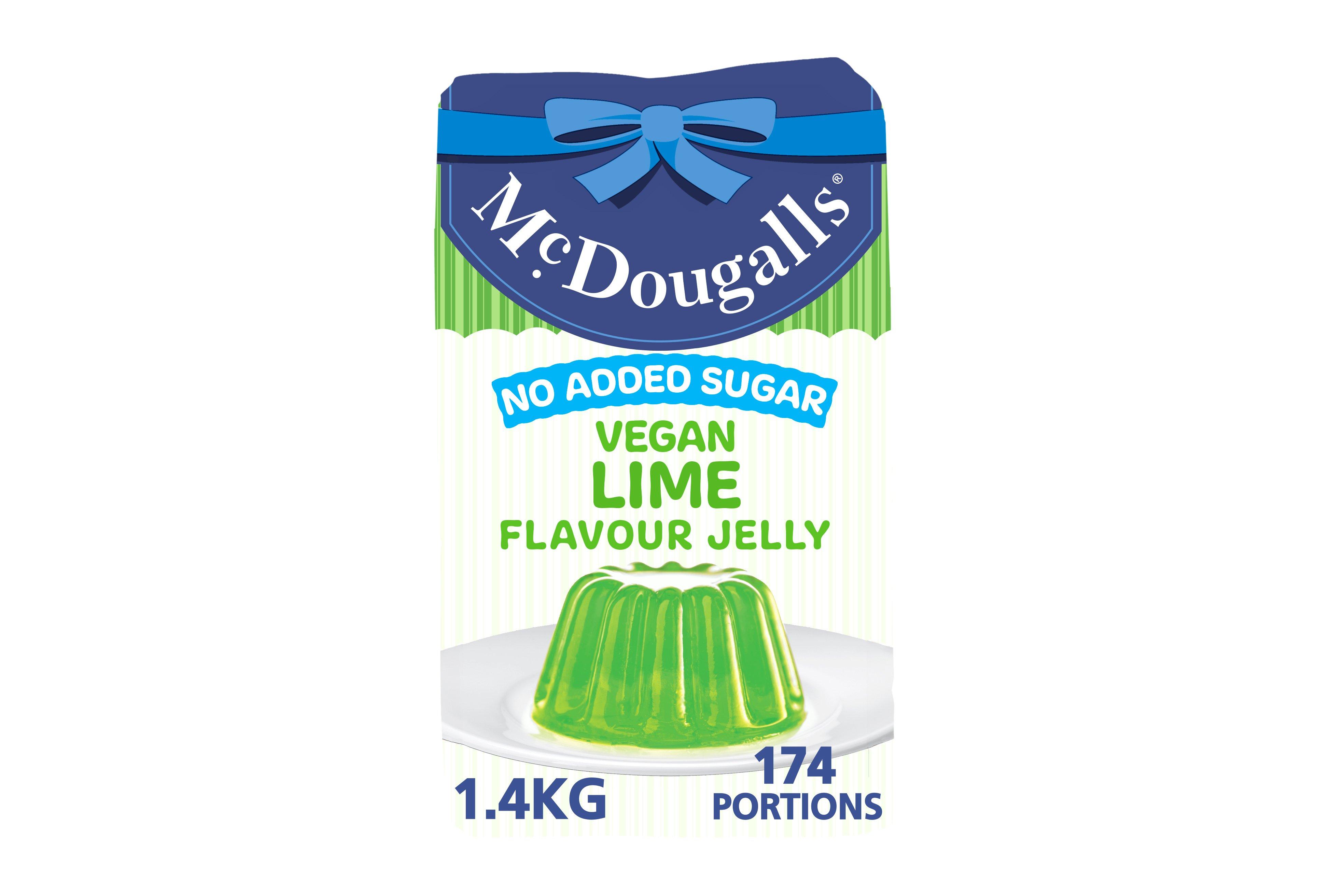 McDougalls No Added Sugar Vegan Lime Flavour Jelly