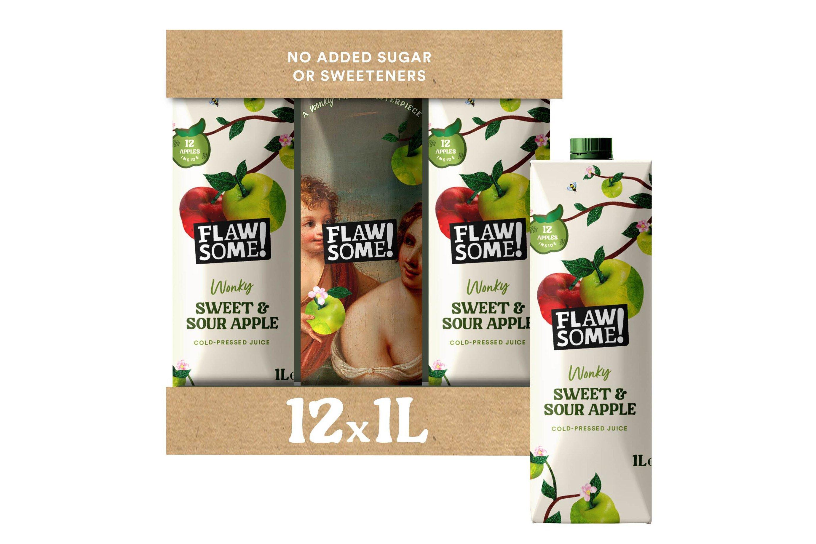 Flawsome Sweet Sour Apple Cold Pressed Juice 1ltr