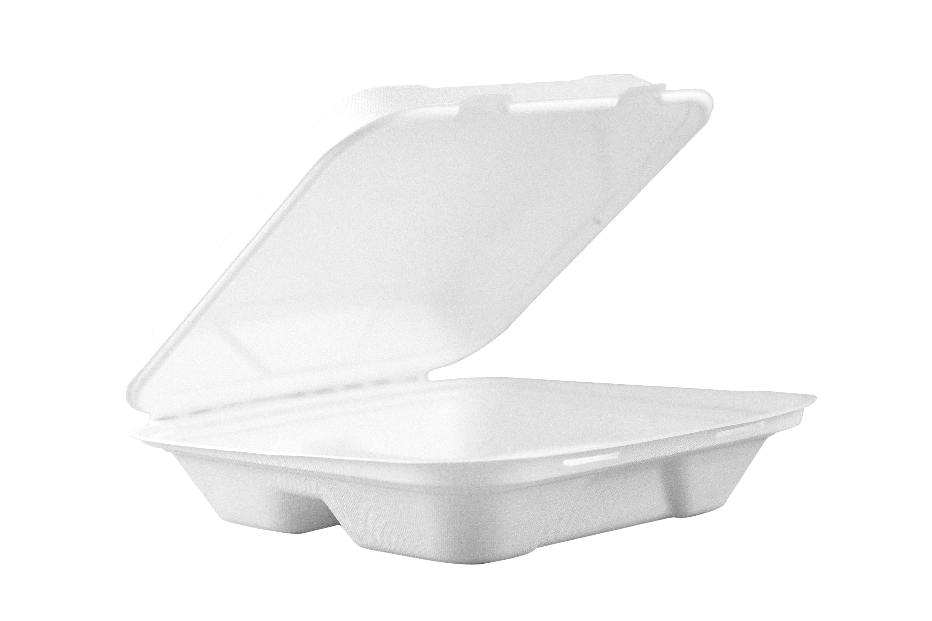 Vegware 3 Compartment Moulded Fibre Lunch Box 9 Inch