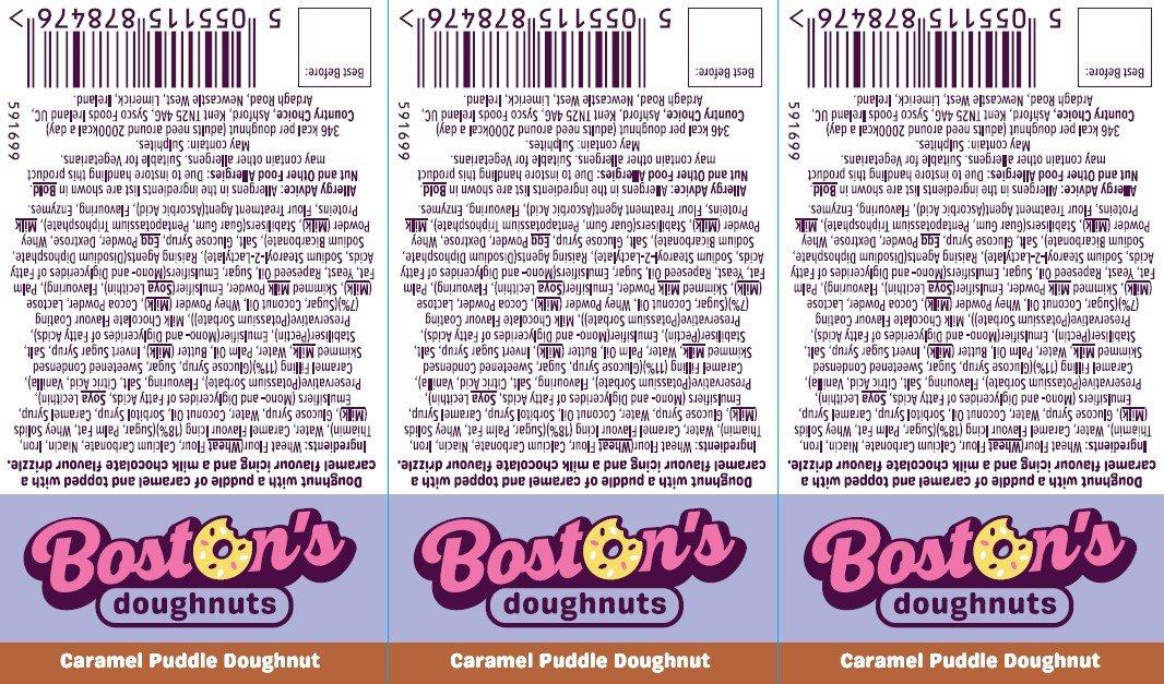 Boston's Caramel Puddle Doughnut Label