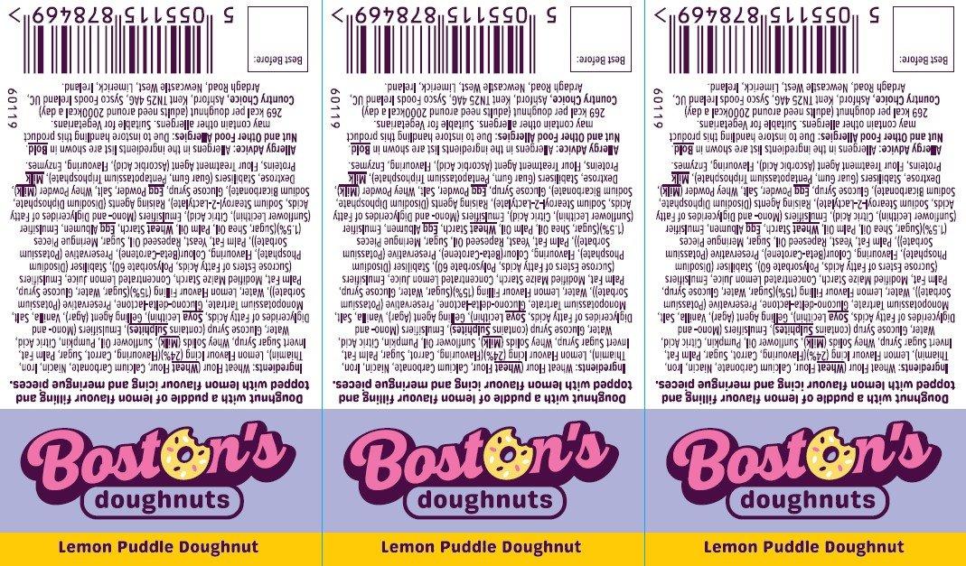 Boston's Lemon Puddle Doughnut Label