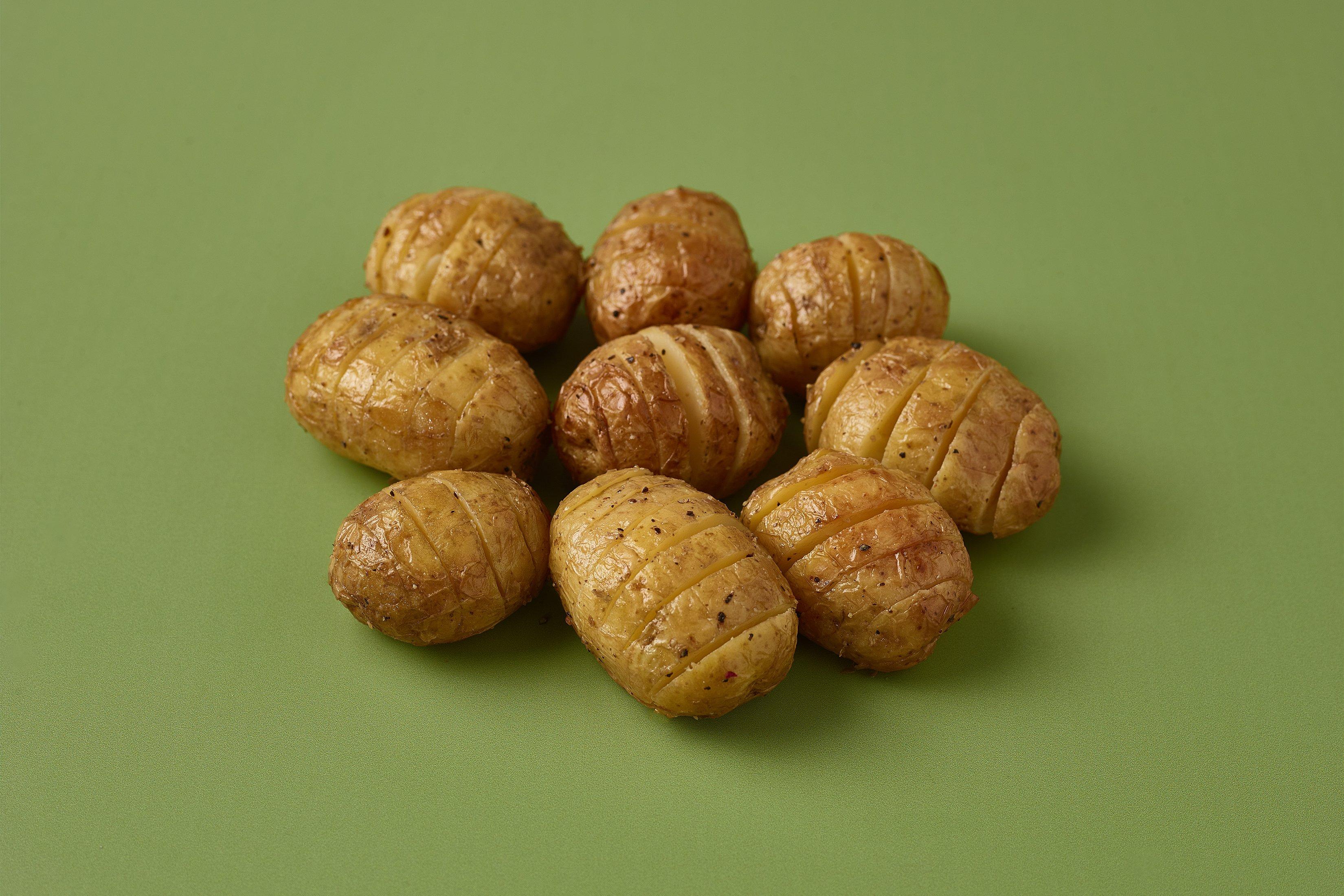 Hasselback Potatoes Par Cooked