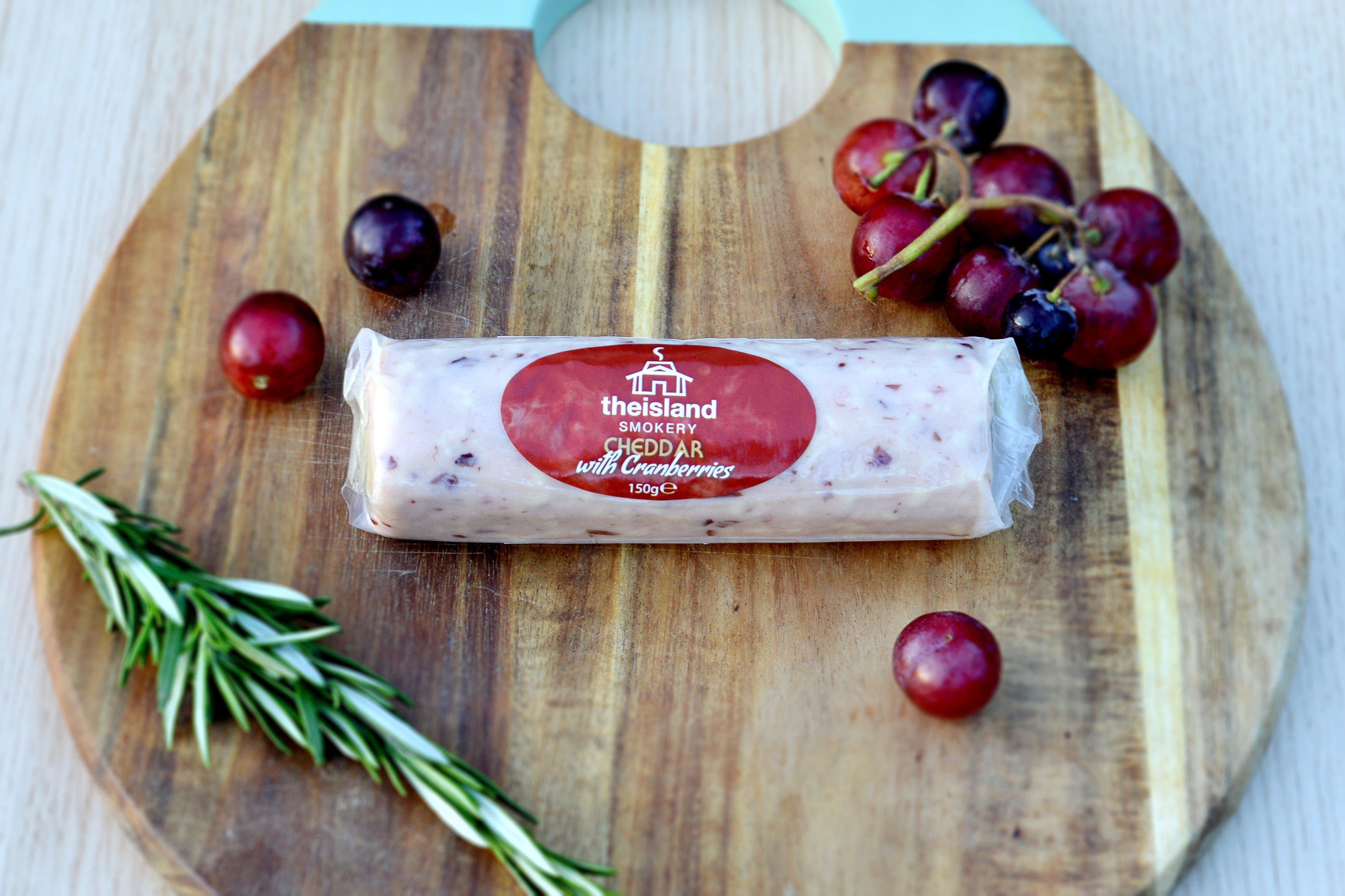 The Island Smokery Orkney Smoked Cheddar With Cranberry