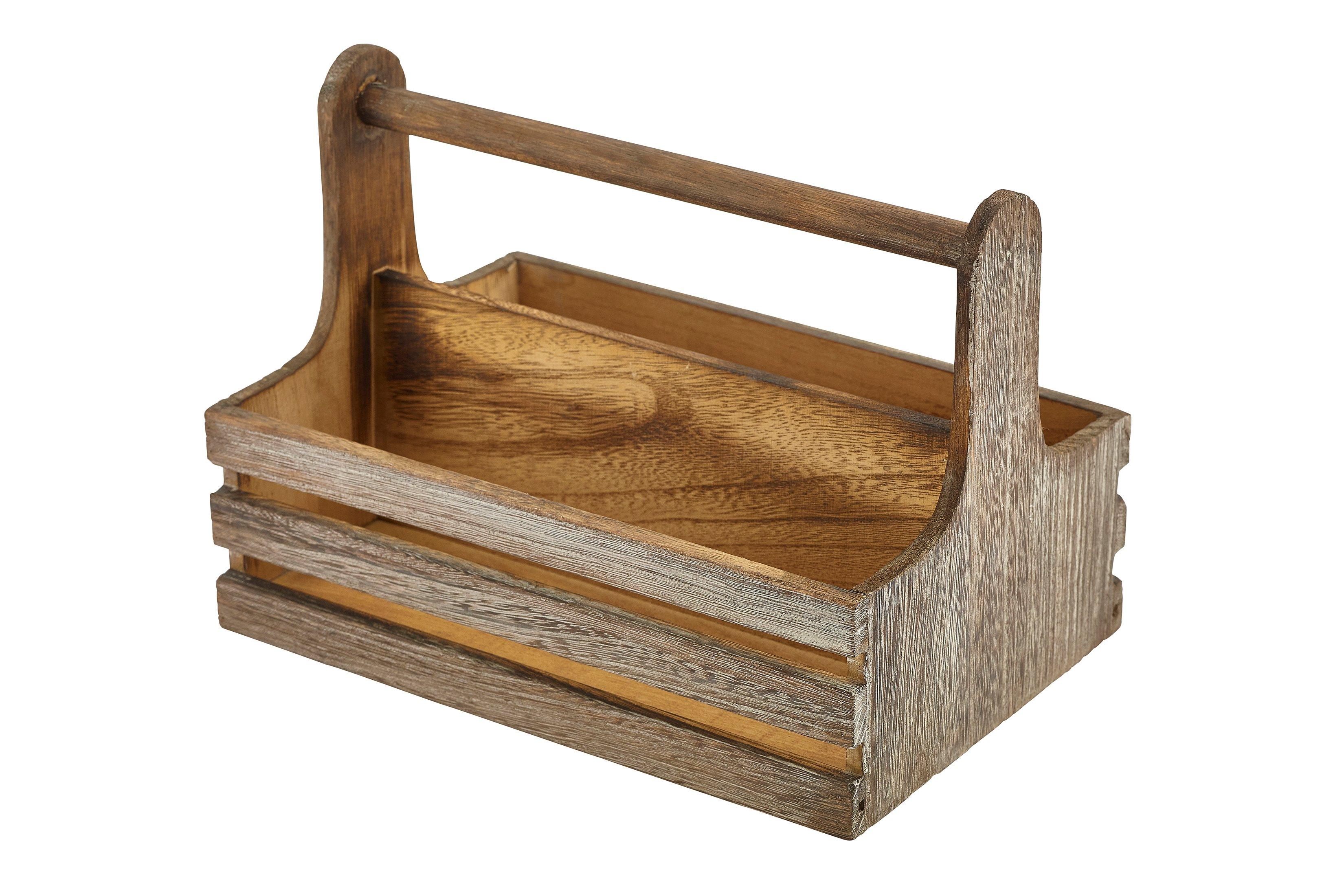 Medium Rustic Wooden Table Caddy
