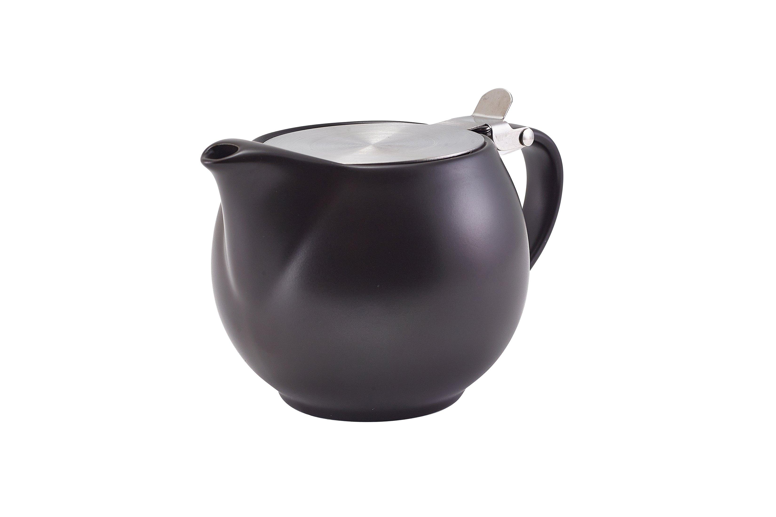 GenWare Porcelain Matt Black Teapot with Lid & Infuser 50cl