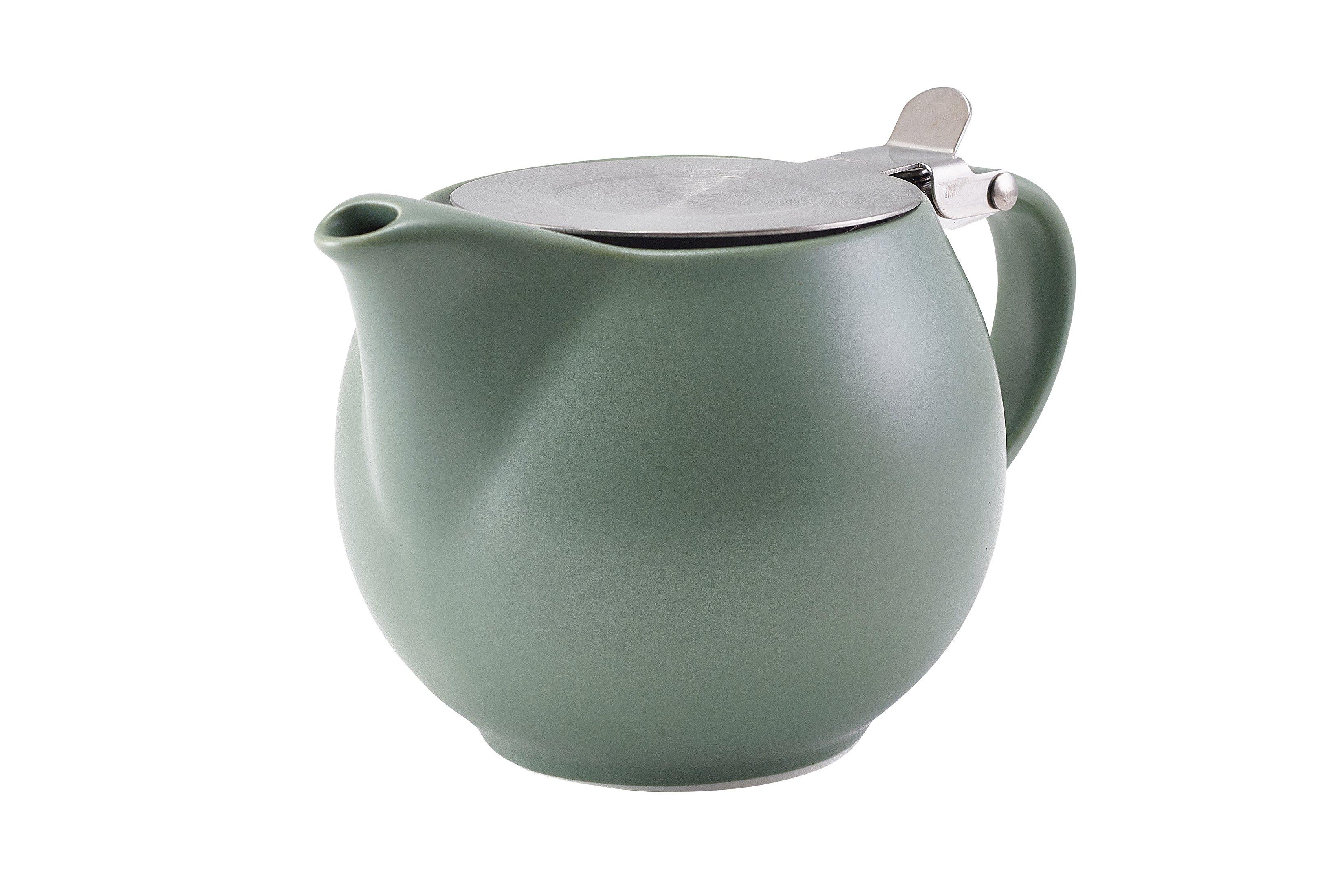 GenWare Porcelain Matt Sage Teapot with Lid & Infuser 50cl