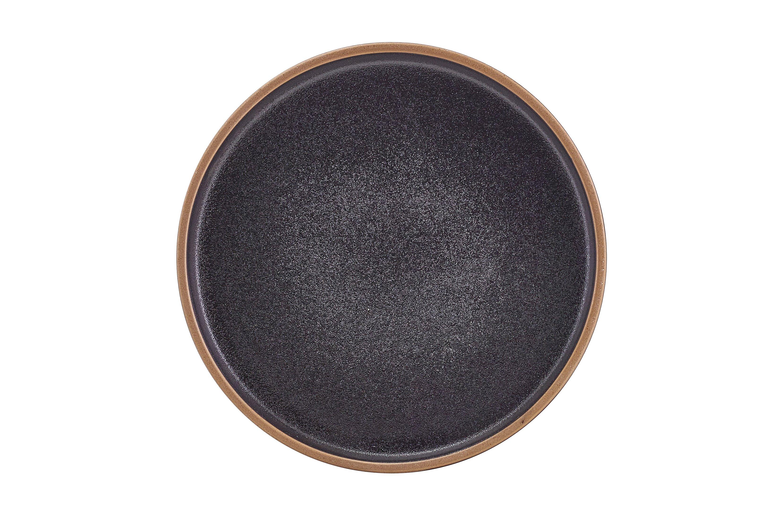GenWare Kava Black Stoneware Raw Wall Presentation Plate 18cm