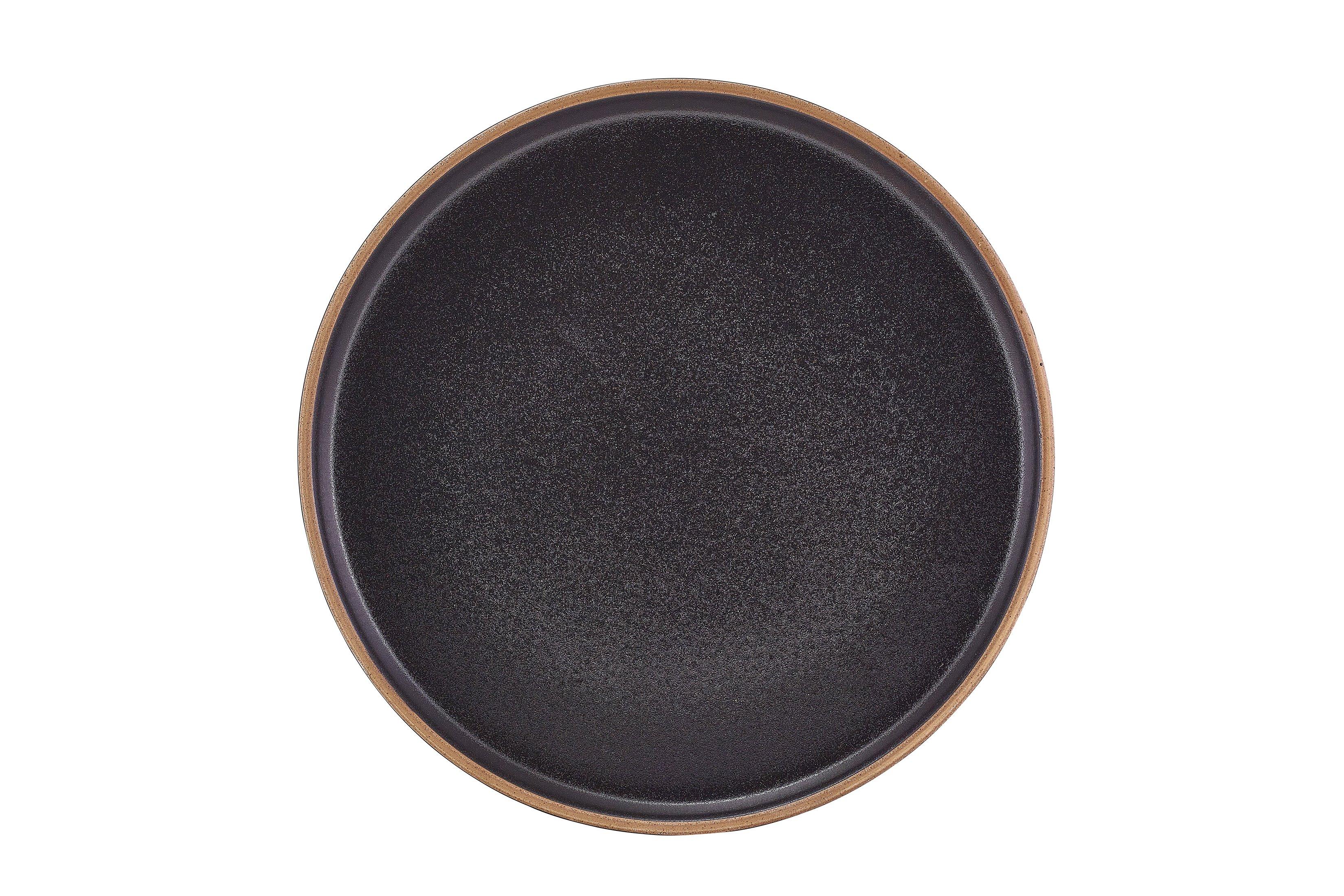 GenWare Kava Black Stoneware Raw Wall Presentation Plate 25cm