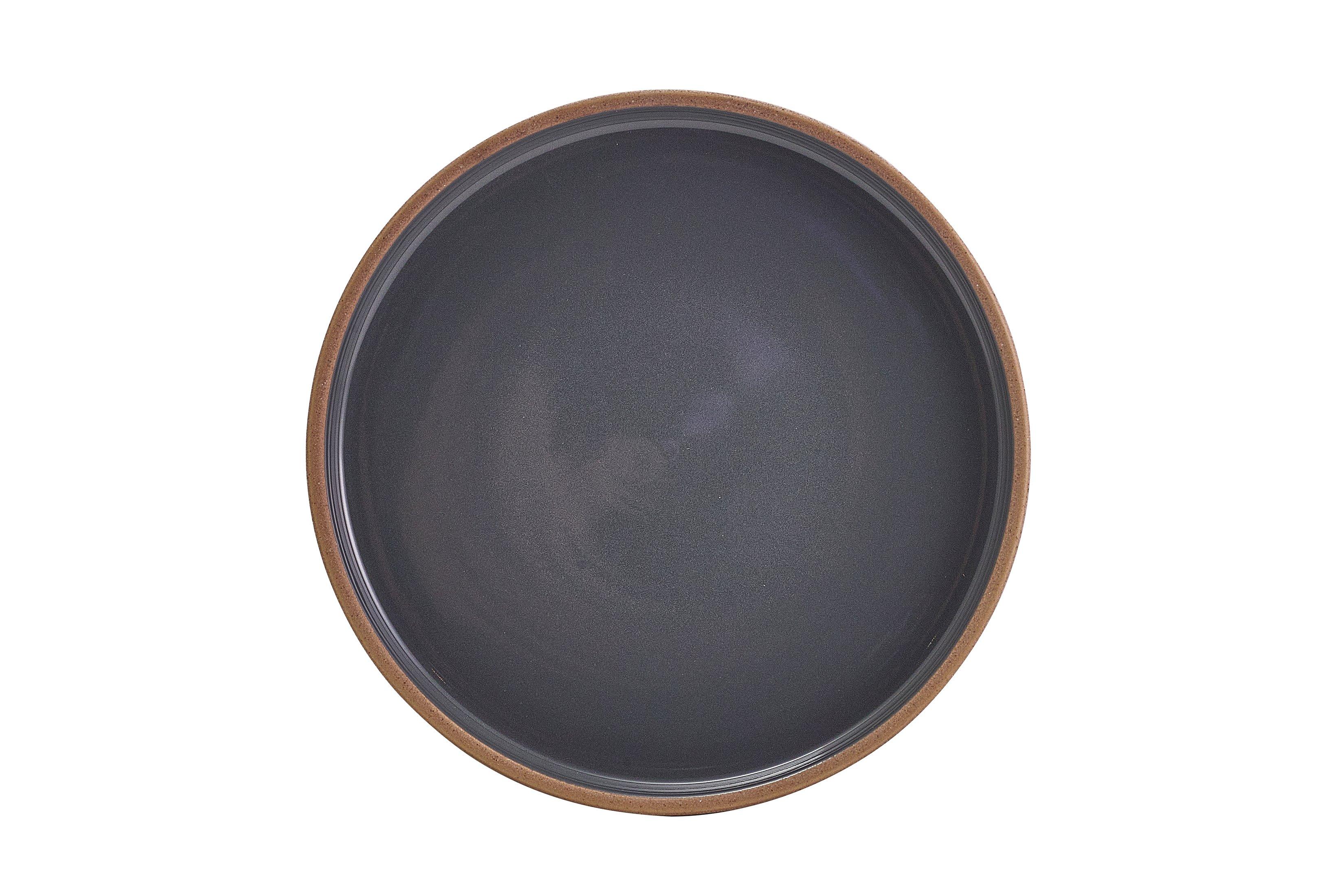 GenWare Kava Dark Grey Stoneware Raw Wall Presentation Plate 18cm