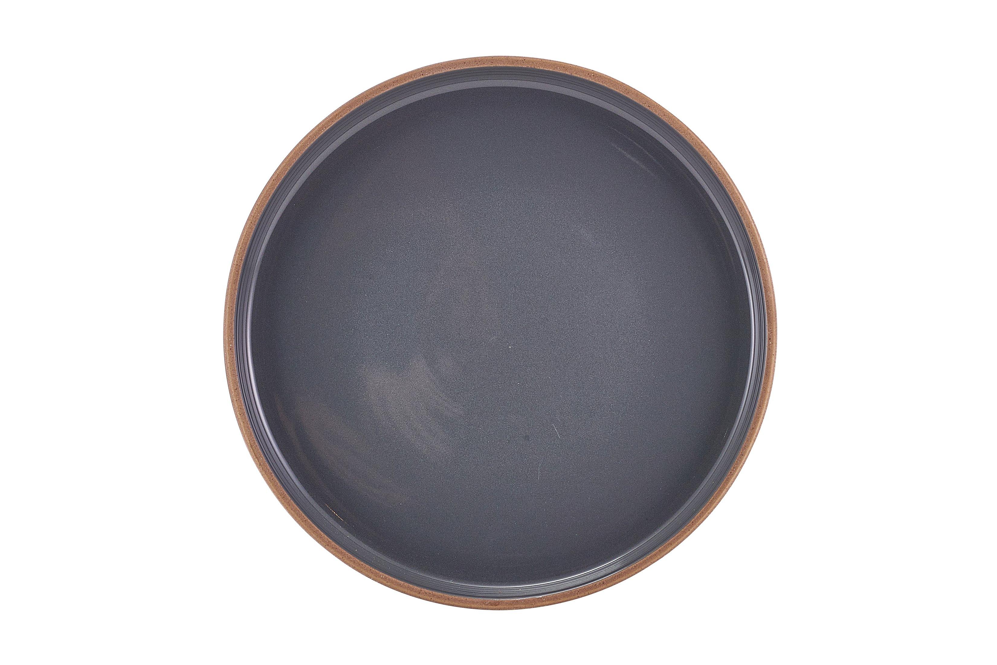 GenWare Kava Dark Grey Stoneware Raw Wall Presentation Plate 20cm