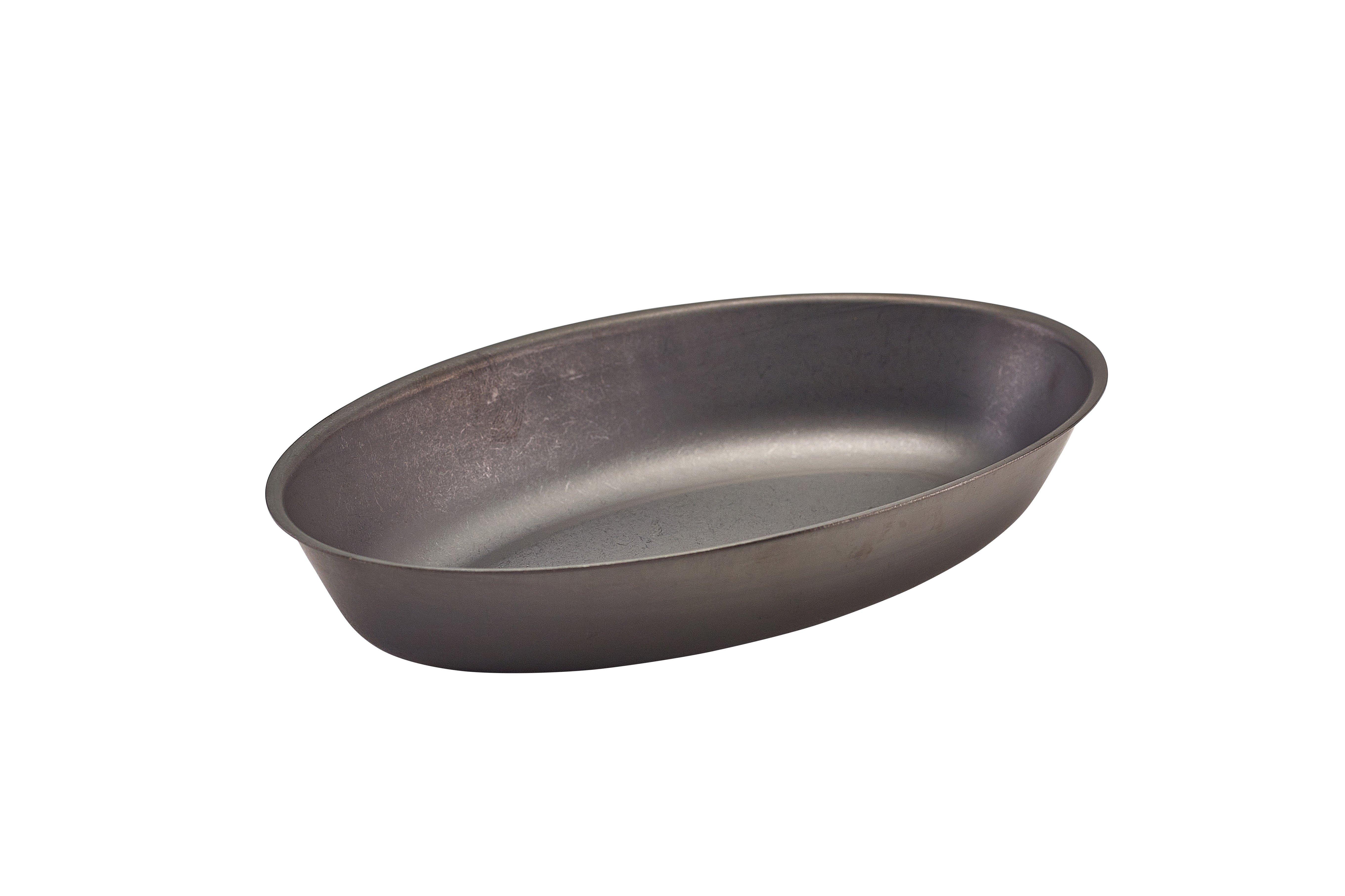 GenWare Black Vintage Steel Oval Dish 17.5cm