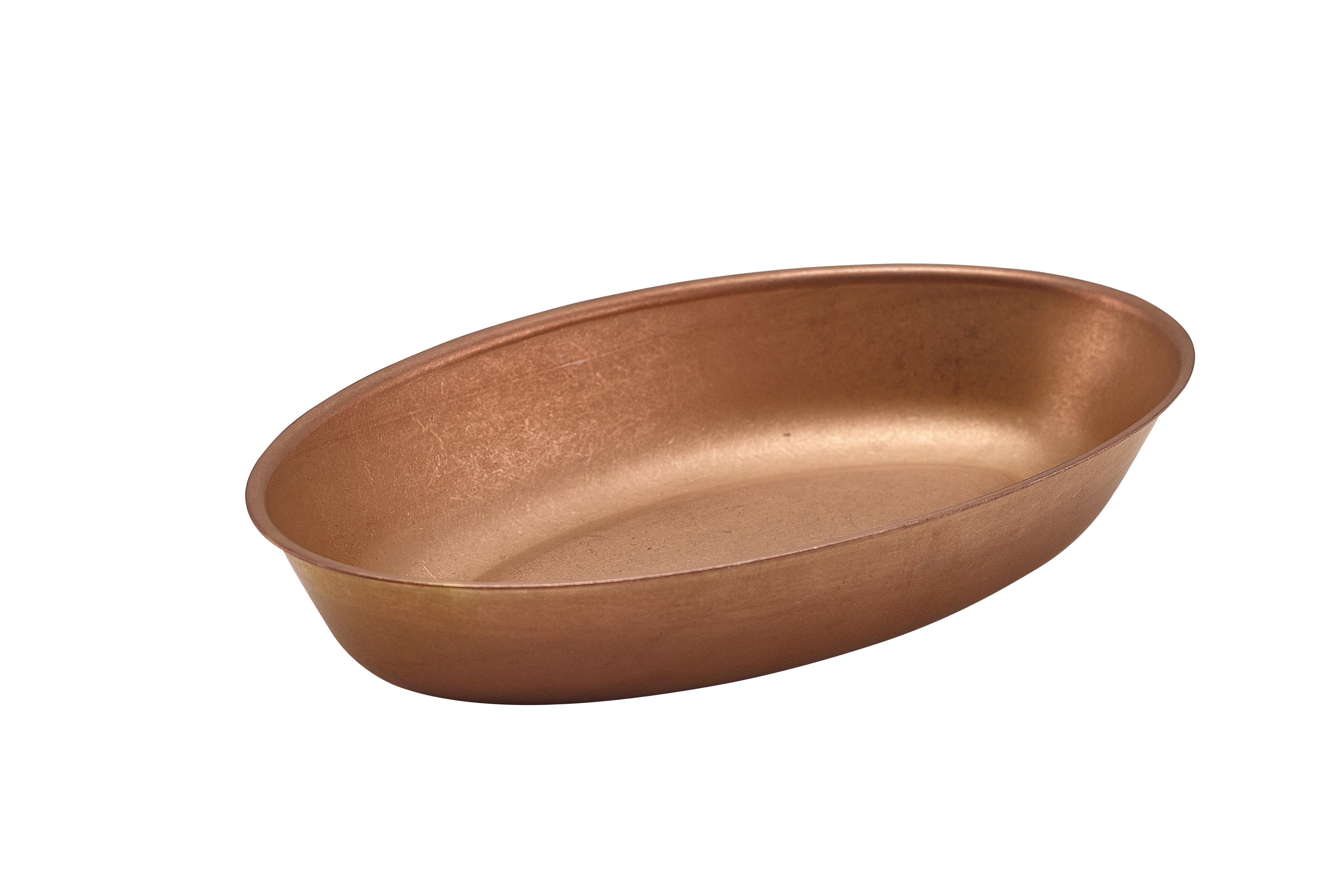 GenWare Copper Vintage Steel Oval Dish 17.5cm
