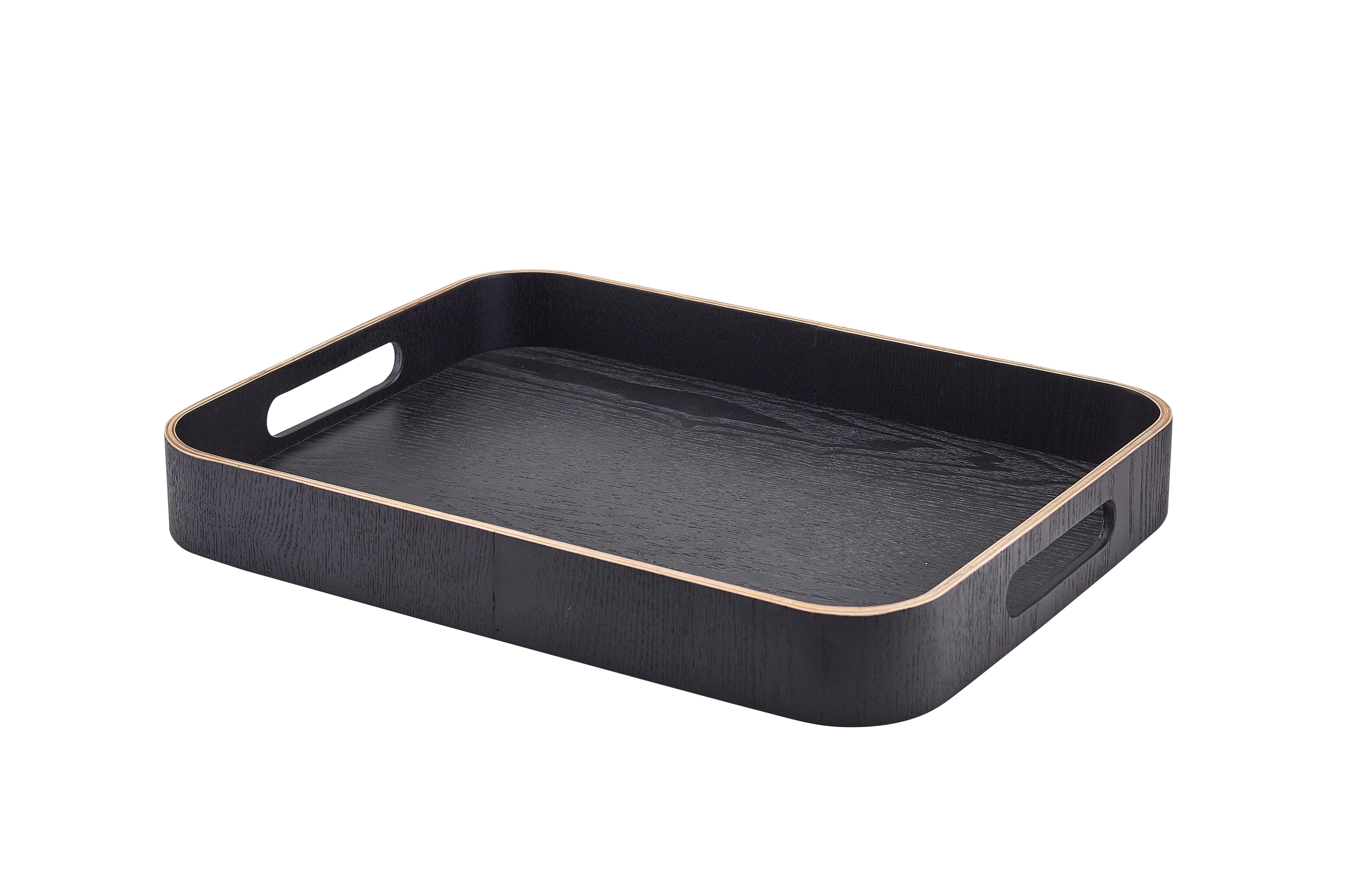 GenWare Black Wood Veneer Butlers Tray 35.5cm